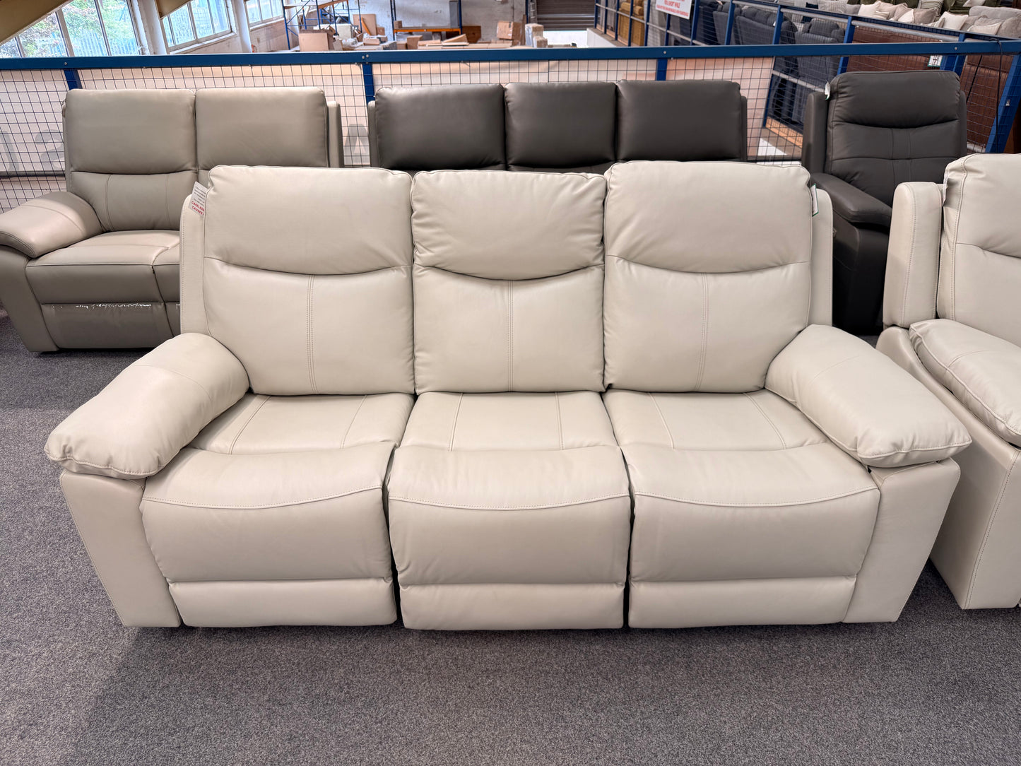 Becks 3-Seater Sofa Power Recliner (Caramel/Ivory)