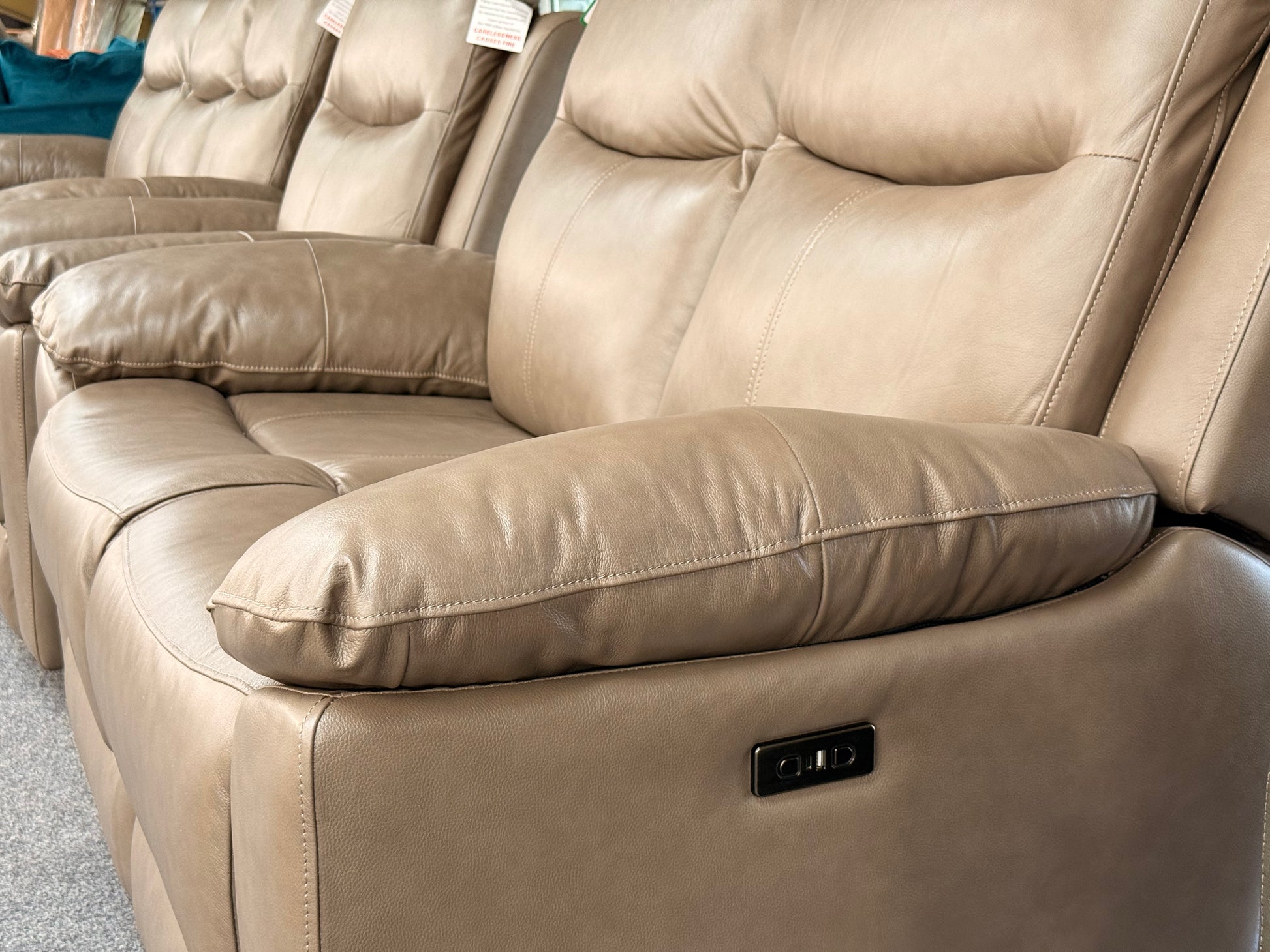 Becks 2-Seater Sofa Power Recliner (Caramel/Ivory) Living Room / Sofas / In Stock Sofas Sheffield Discount Furniture