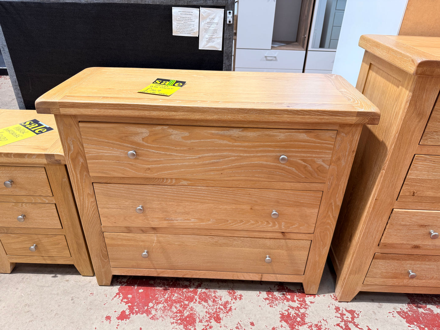 Windi 3 Drawer Chest (Oak/Ivory/Grey) Bedroom / Dressing Tables Sheffield Discount Furniture
