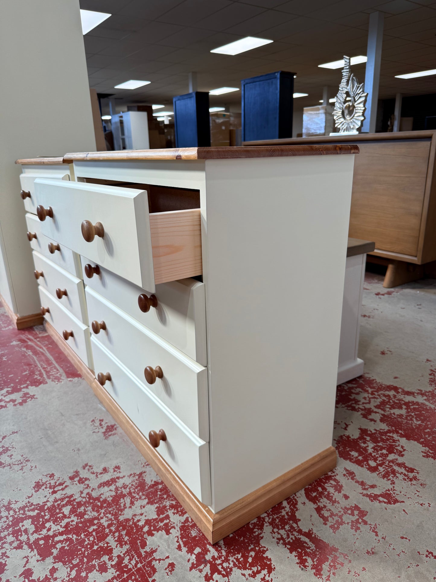 Cream Pine 4-Drawer Chest