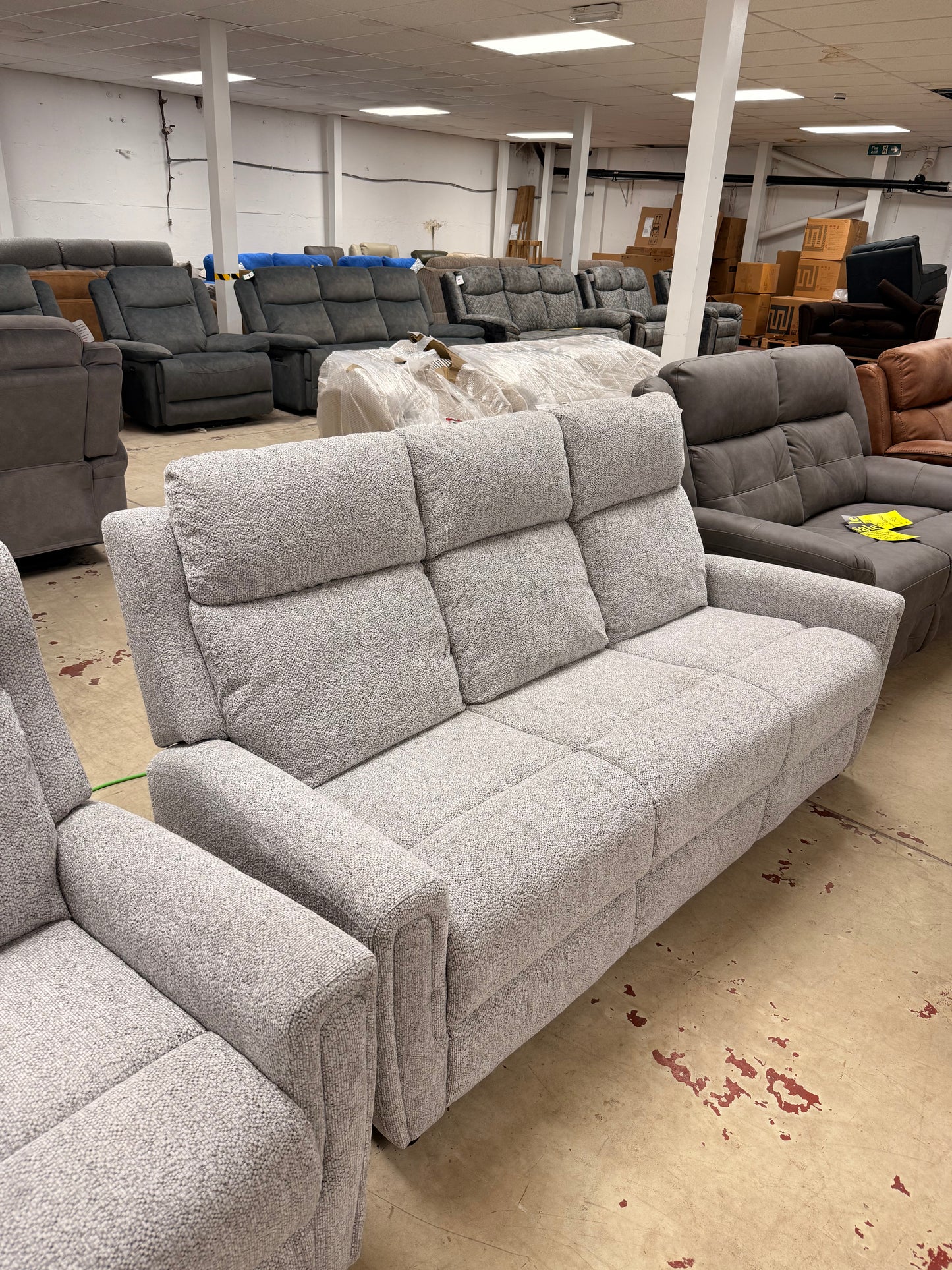 Mayfair Fabric Sofa (2-seater, 3-seater or chair) - Power Recliner or Fixed (Grey Ash or Beige)