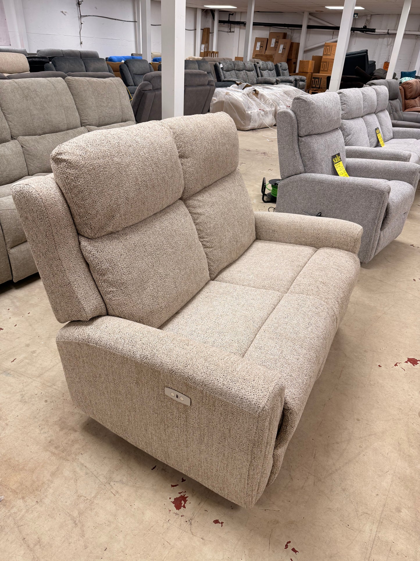 Mayfair Fabric Sofa (2-seater, 3-seater or chair) - Power Recliner or Fixed (Grey Ash or Beige)
