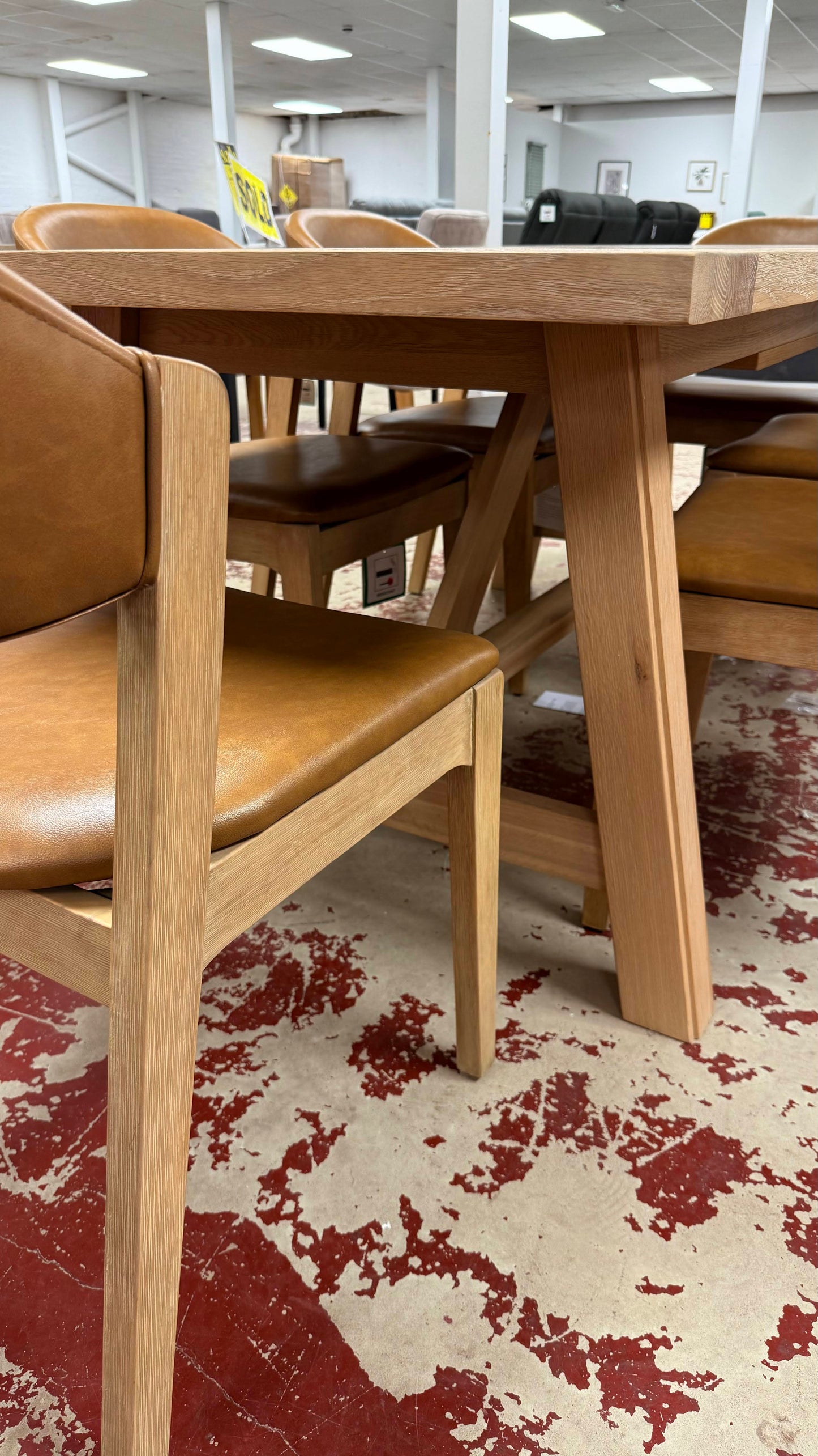 Albany Oak Dining Set: Extendable Table + 6 Chairs