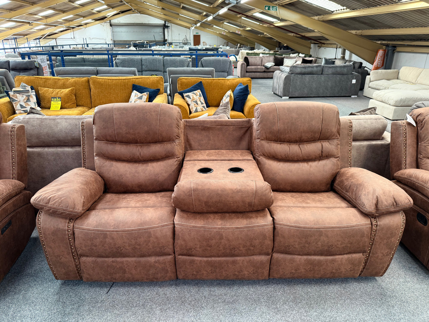 Brown Stud Power Recliner Sofas (Multiple Options)