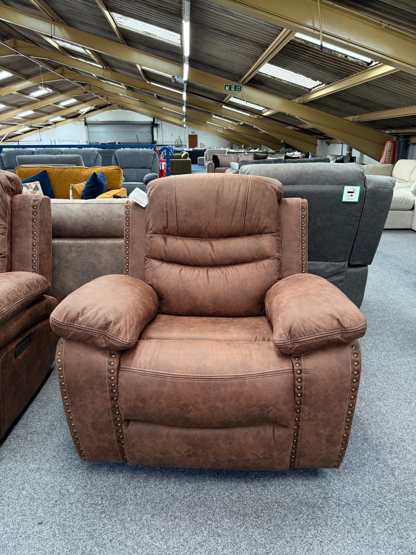 Brown Stud Power Recliner Sofas (Multiple Options)