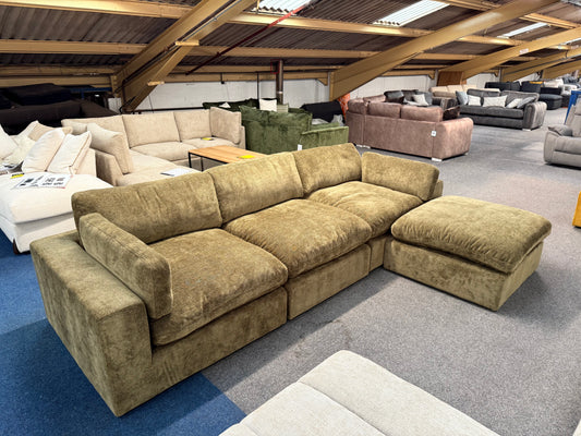 Modular L-Shaped Sofa (Green)