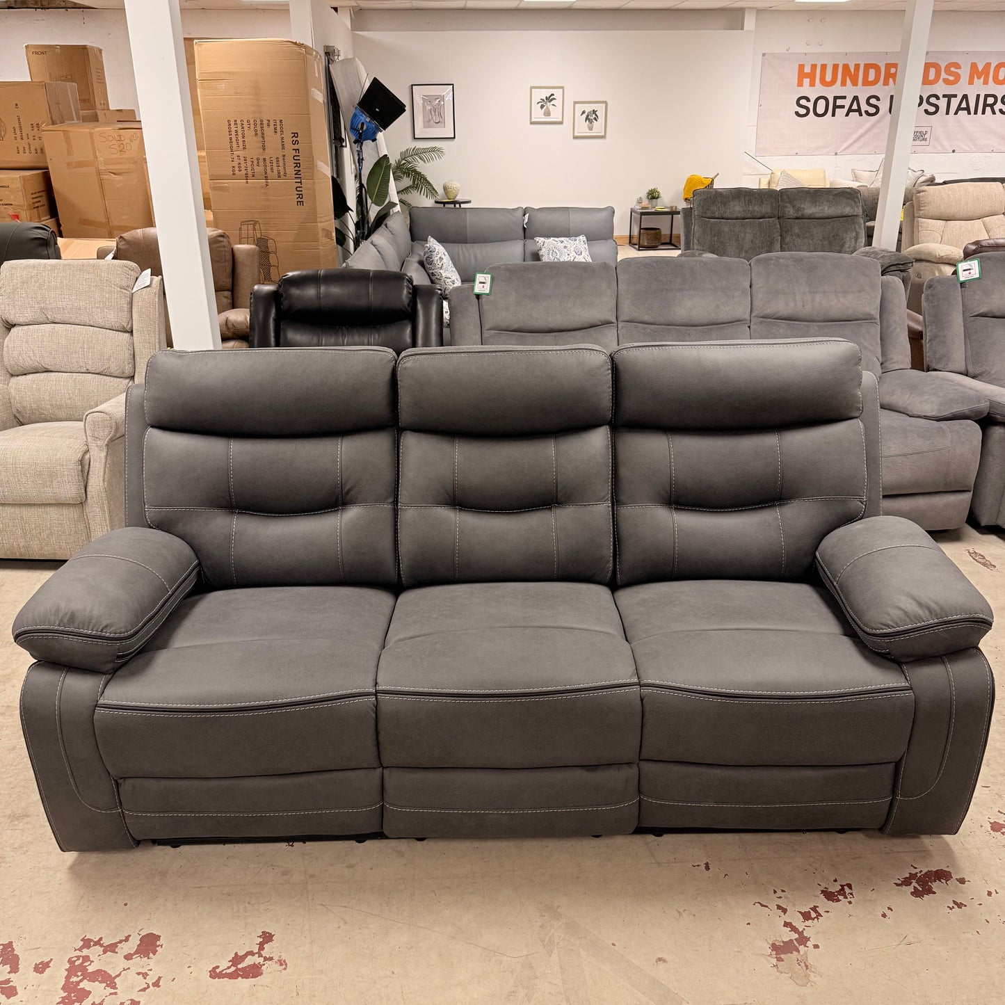 Renzo Grey Power Recliner (multiple sizes)