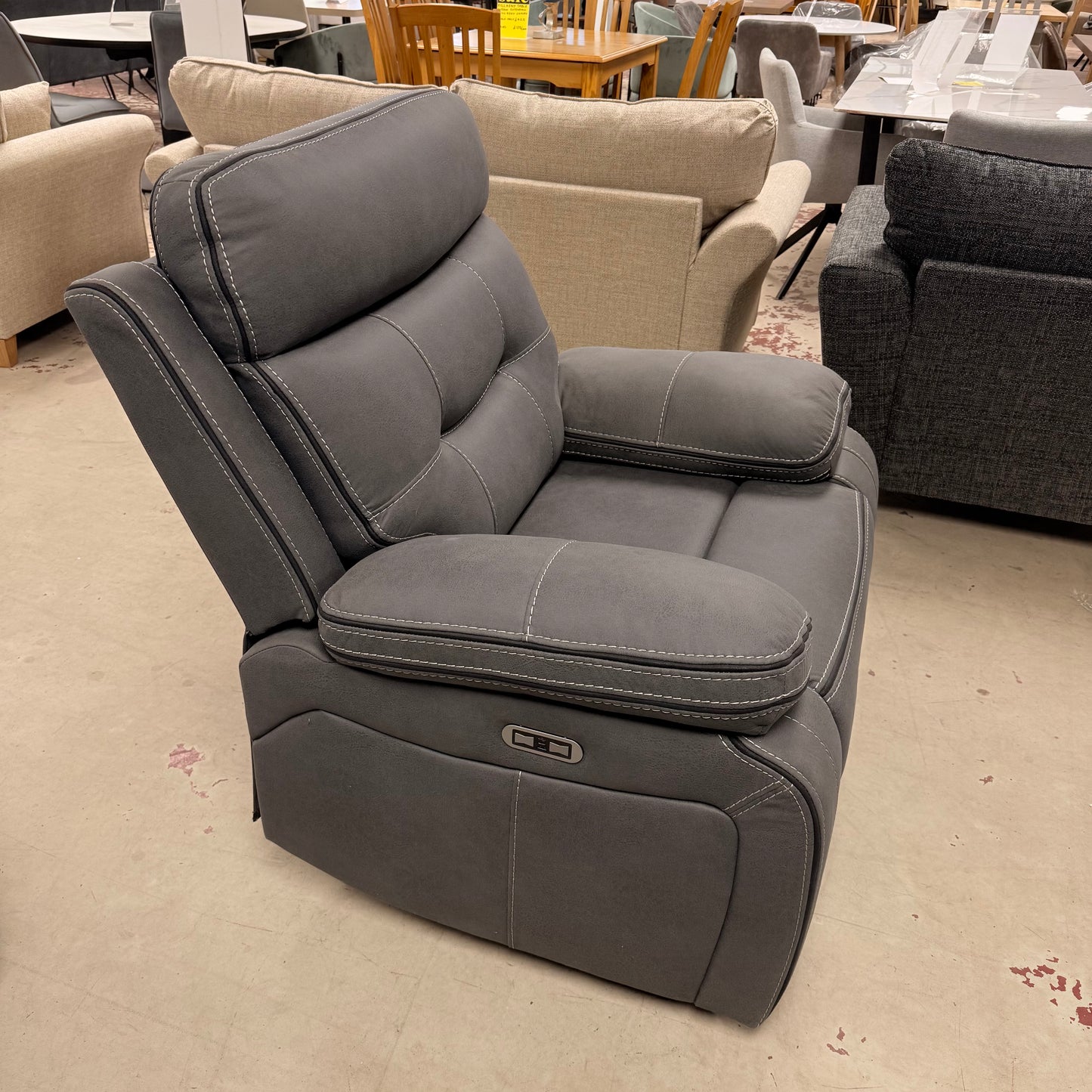 Renzo Grey Power Recliner (multiple sizes)