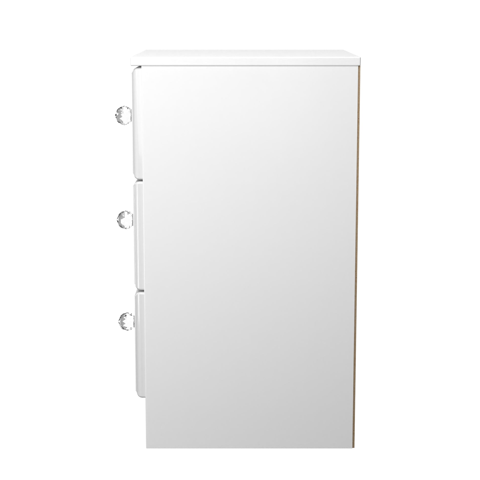 Lisbon White Gloss 3 Drawer Bedside Cabinet Sheffield Discount Furniture