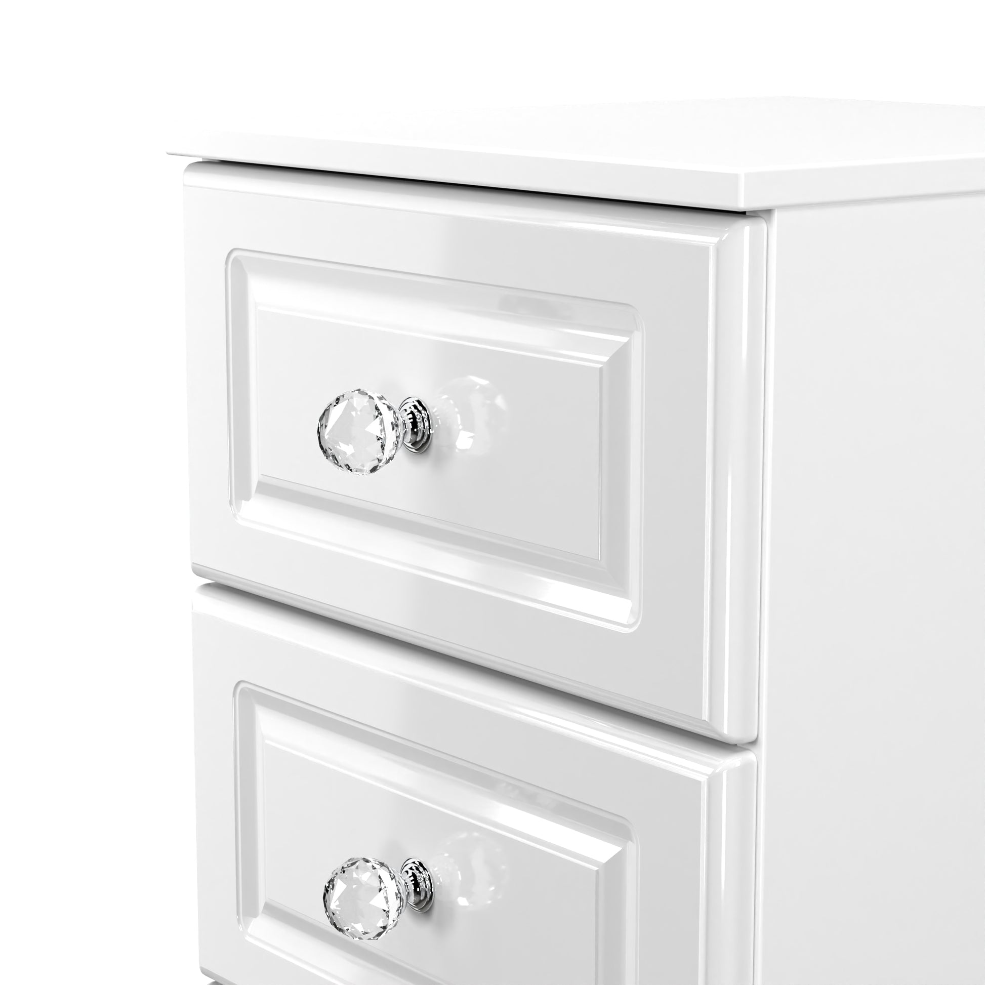 Lisbon White Gloss 3 Drawer Bedside Cabinet Sheffield Discount Furniture