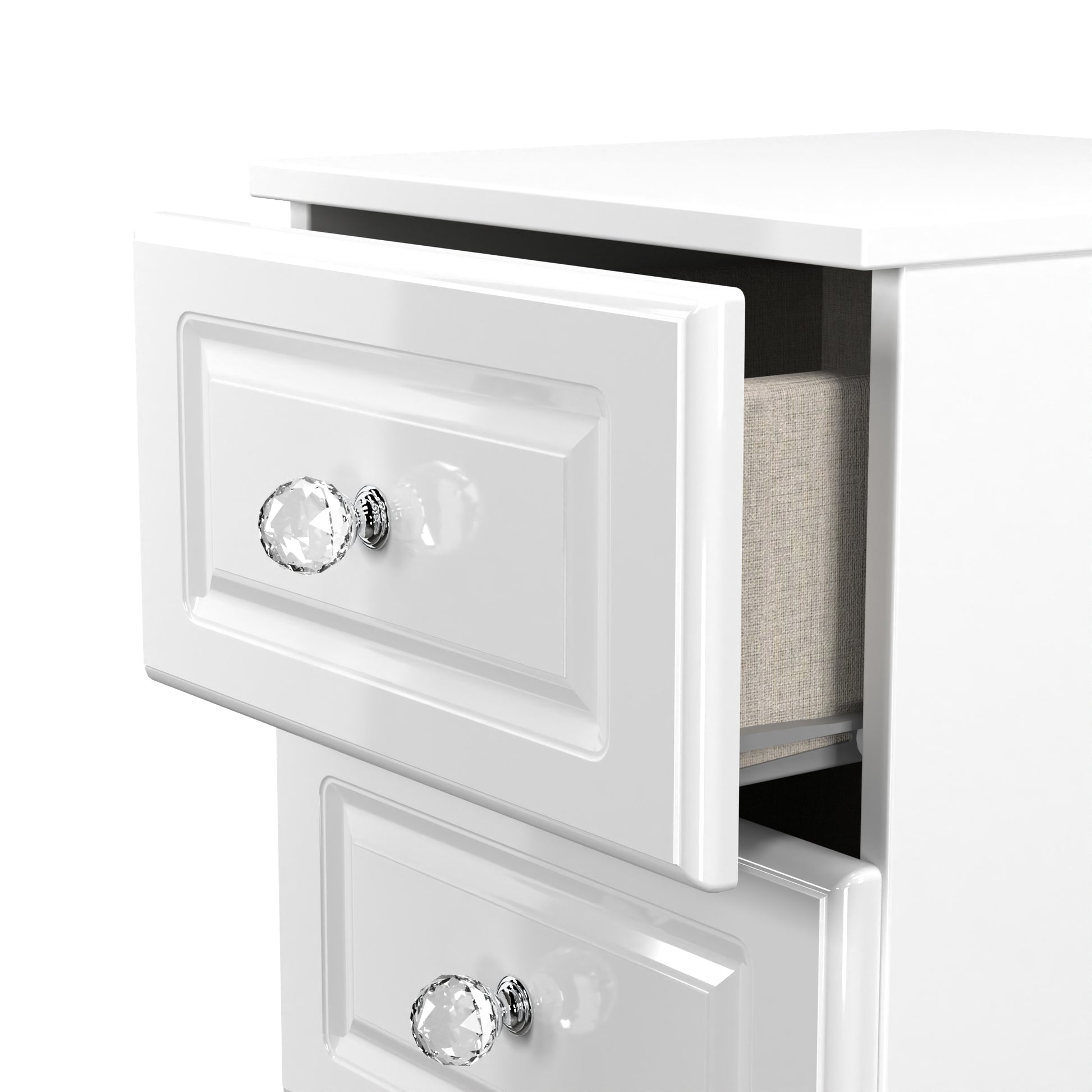 Lisbon White Gloss 3 Drawer Bedside Cabinet Sheffield Discount Furniture