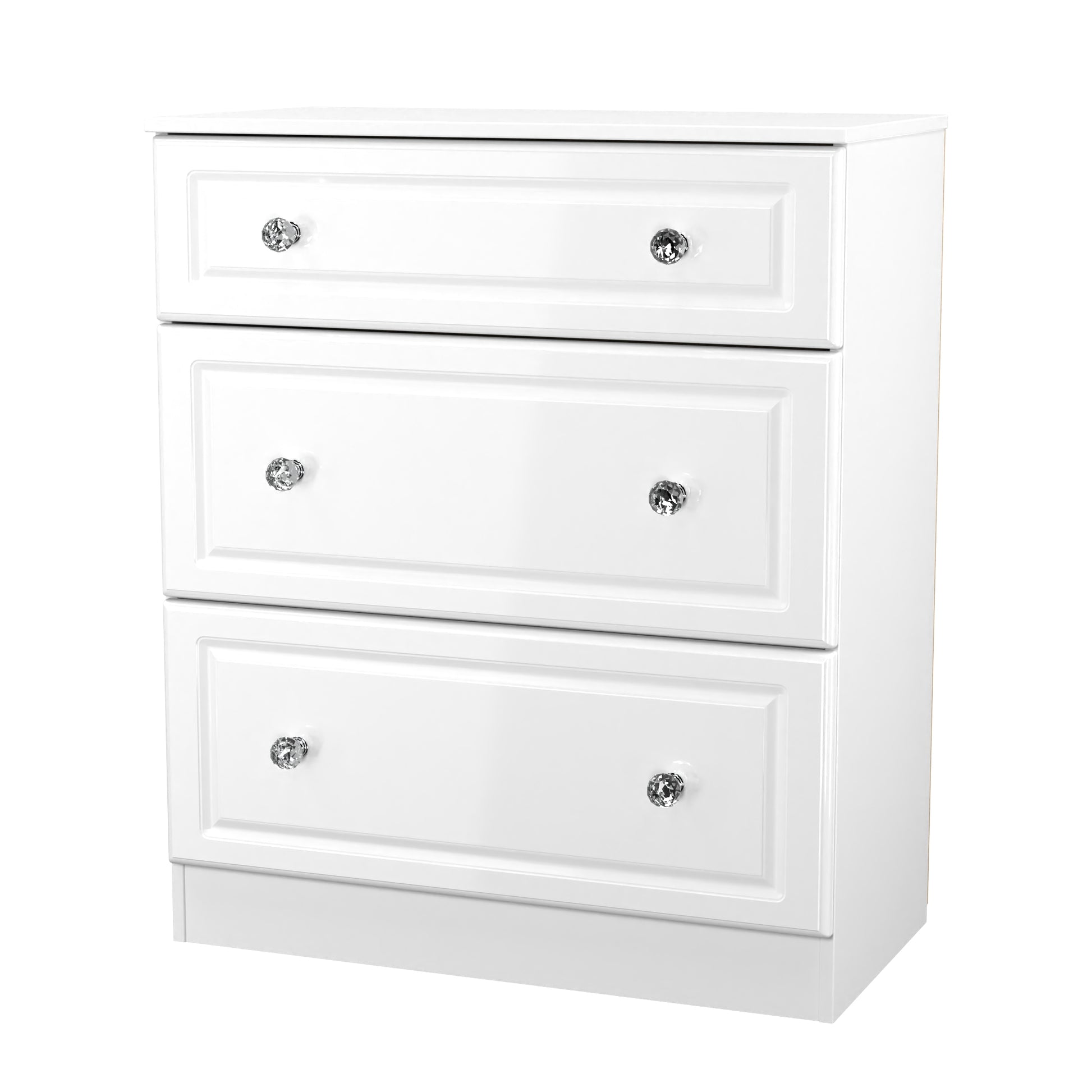 Lisbon White Gloss 3 Drawer Deep Chest Sheffield Discount Furniture