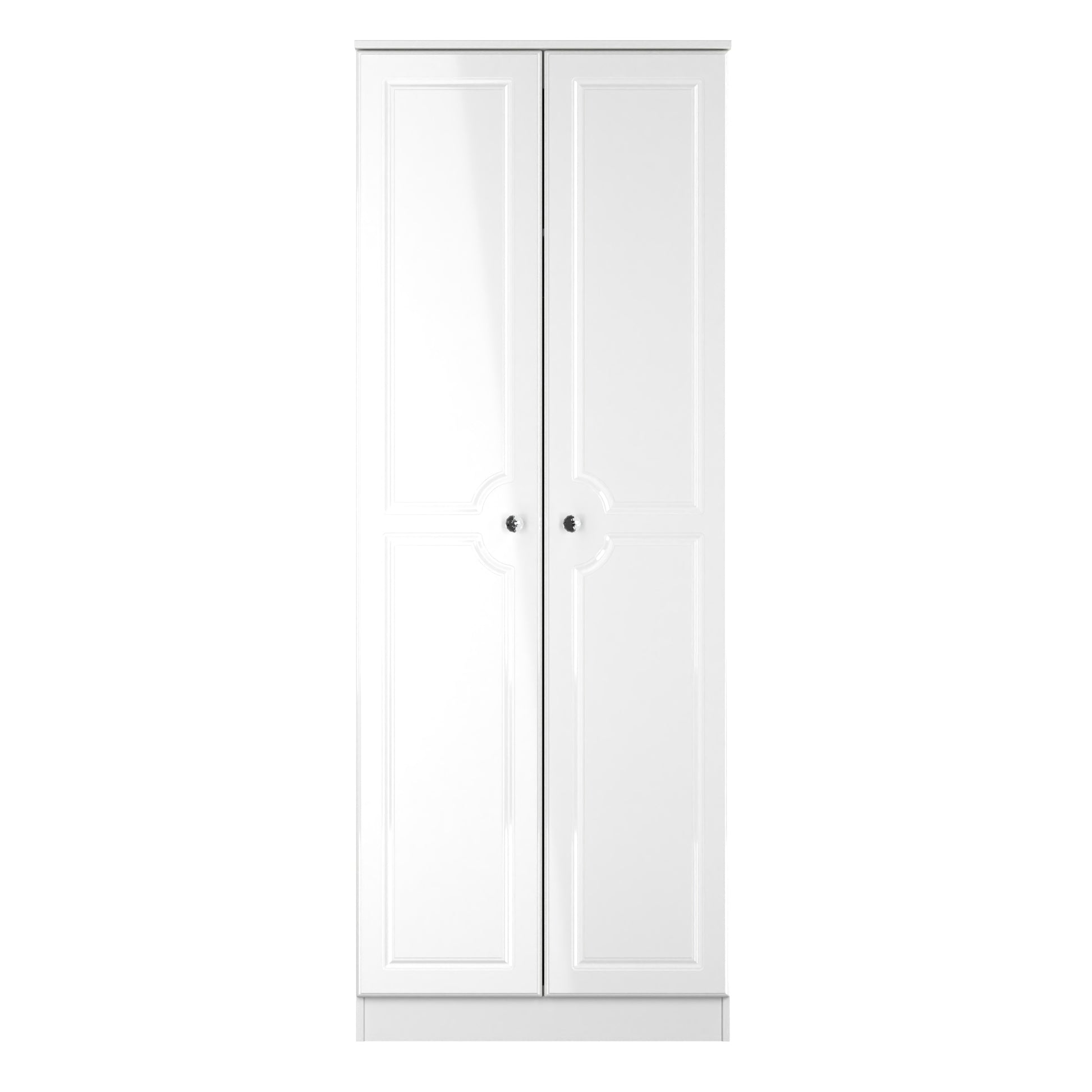 Lisbon White Gloss 2 Door Plain Wardrobe Sheffield Discount Furniture