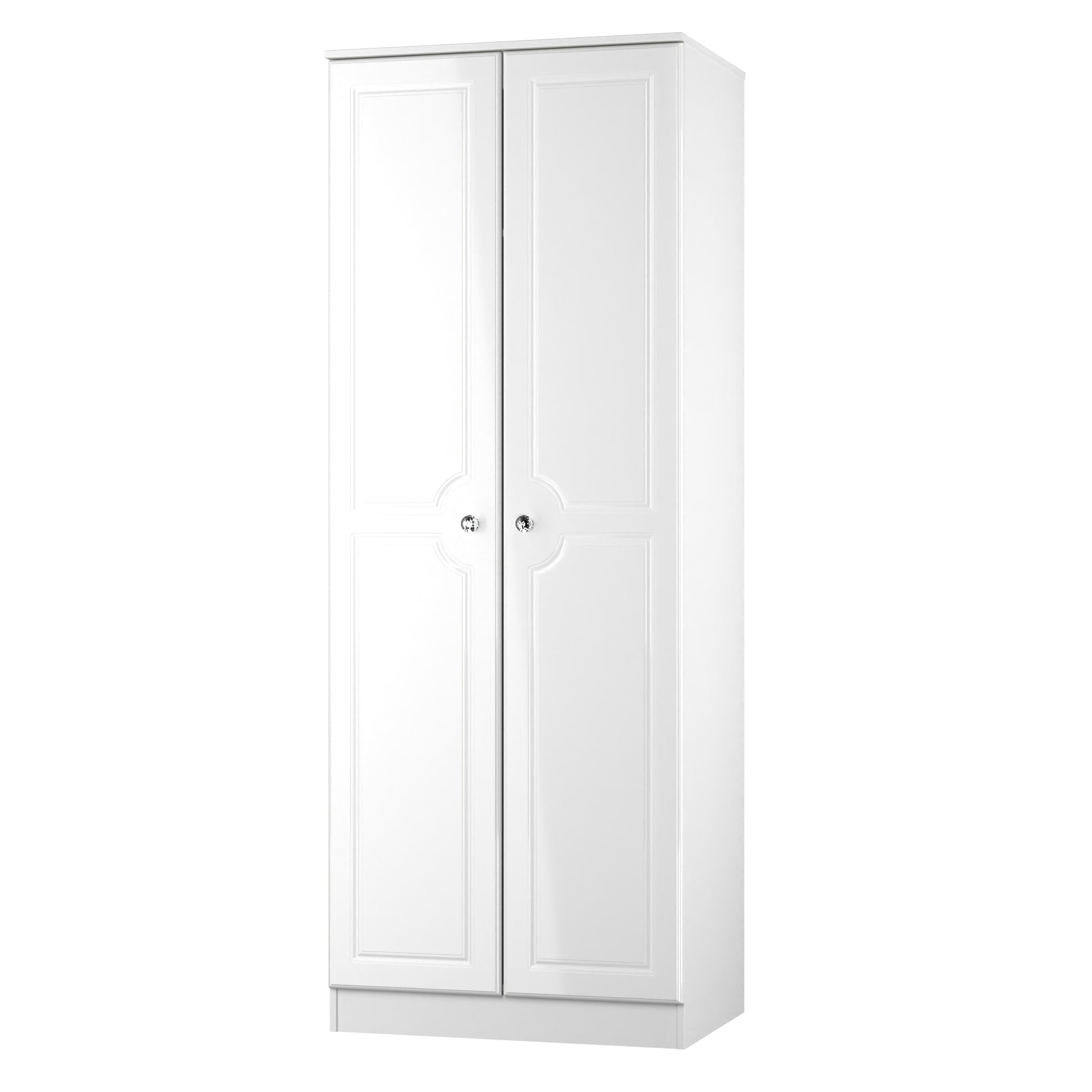 Lisbon White Gloss 2 Door Plain Wardrobe Sheffield Discount Furniture