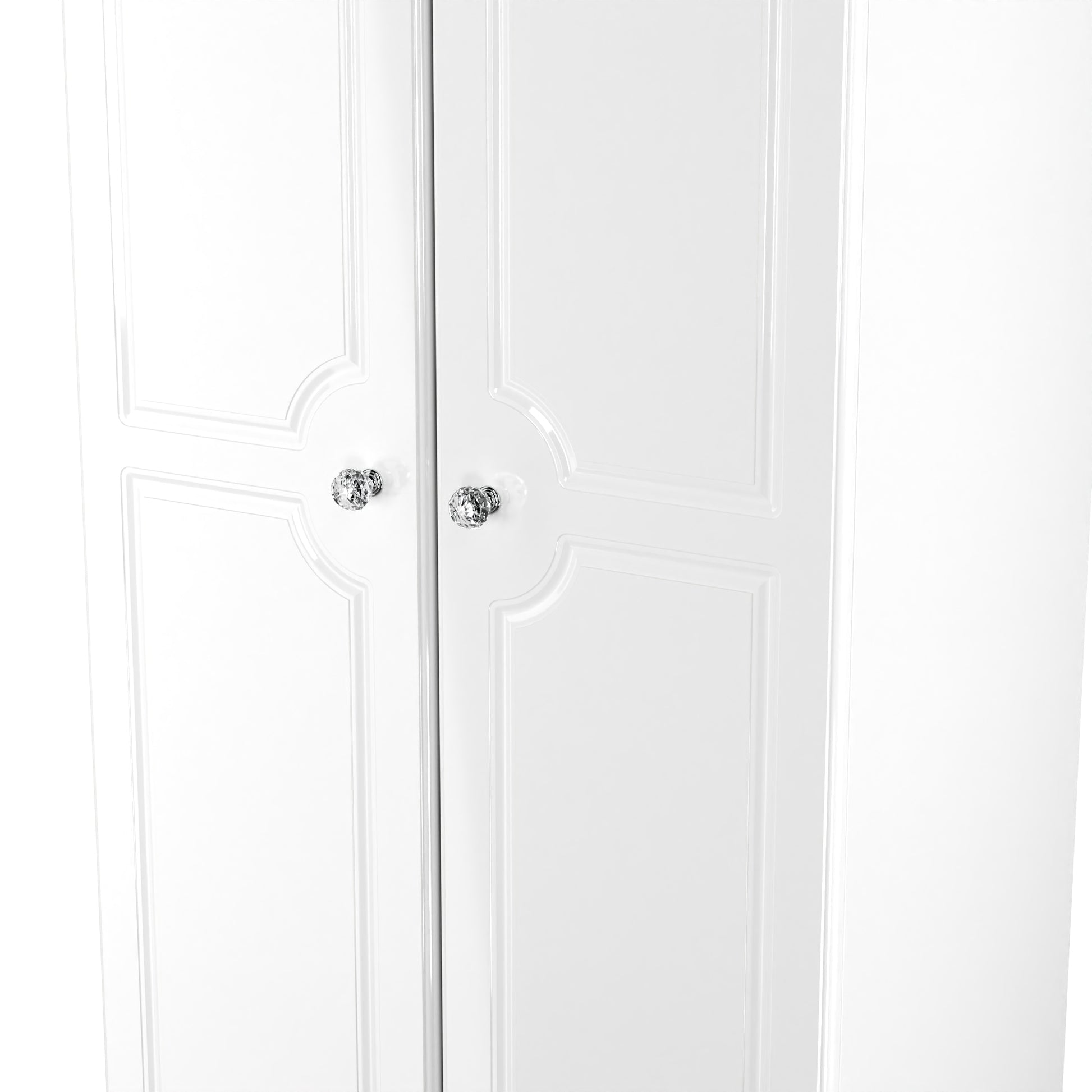 Lisbon White Gloss 2 Door Plain Wardrobe Sheffield Discount Furniture