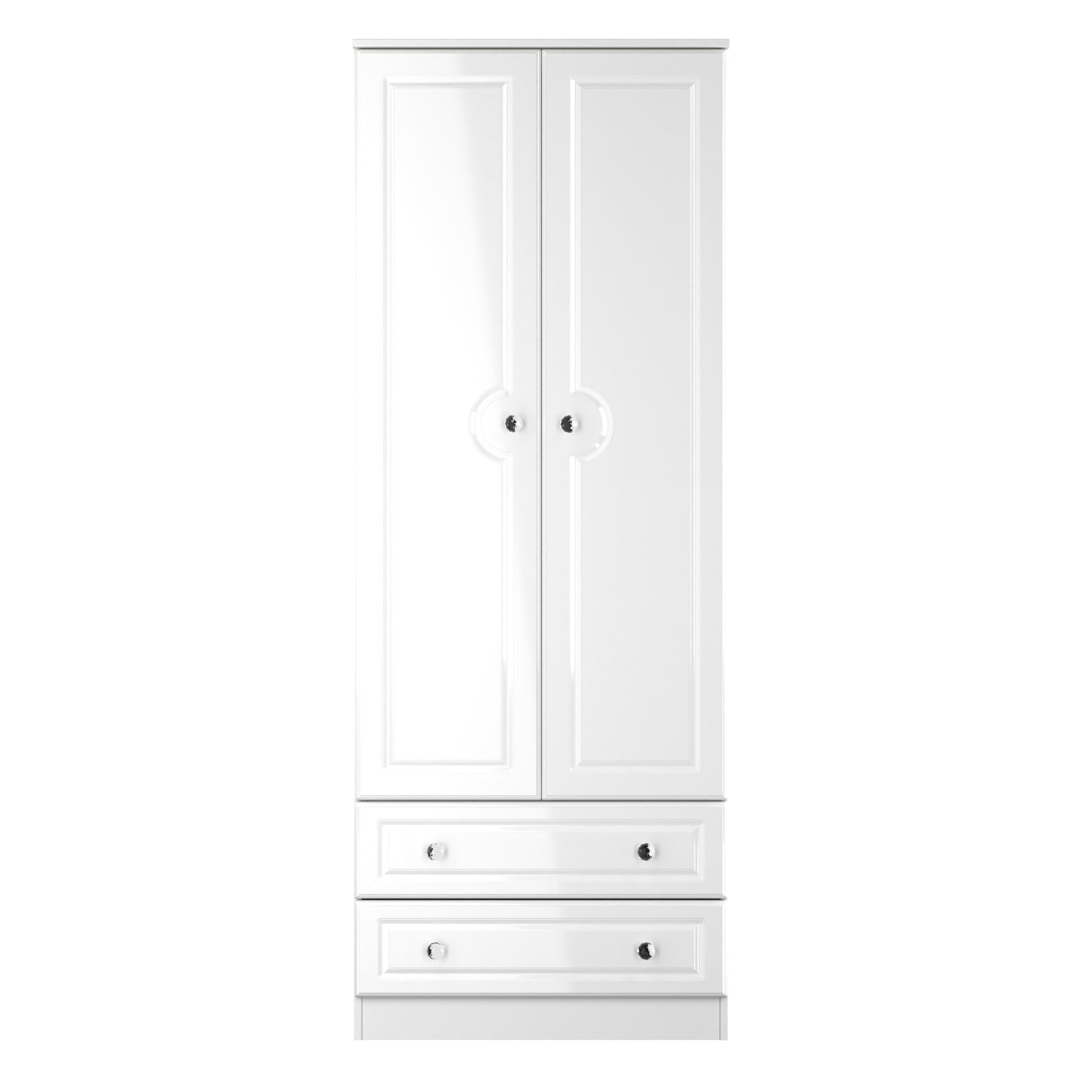 Lisbon White Gloss 2 Door 2 Drawer Wardrobe Sheffield Discount Furniture