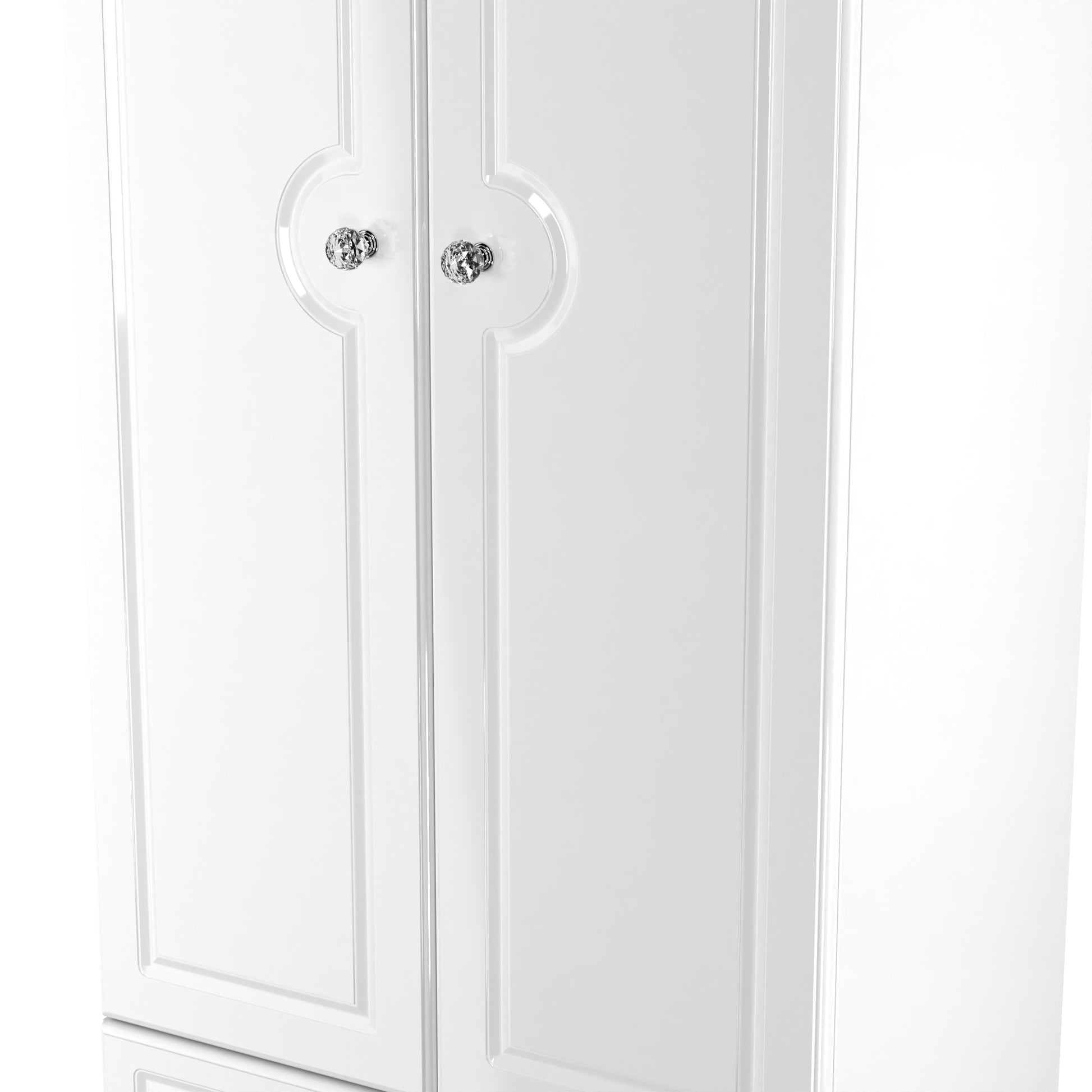 Lisbon White Gloss 2 Door 2 Drawer Wardrobe Sheffield Discount Furniture