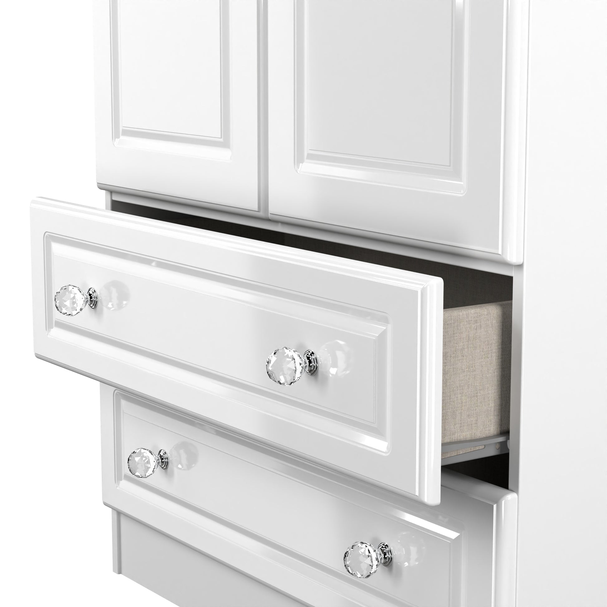 Lisbon White Gloss 2 Door 2 Drawer Wardrobe Sheffield Discount Furniture