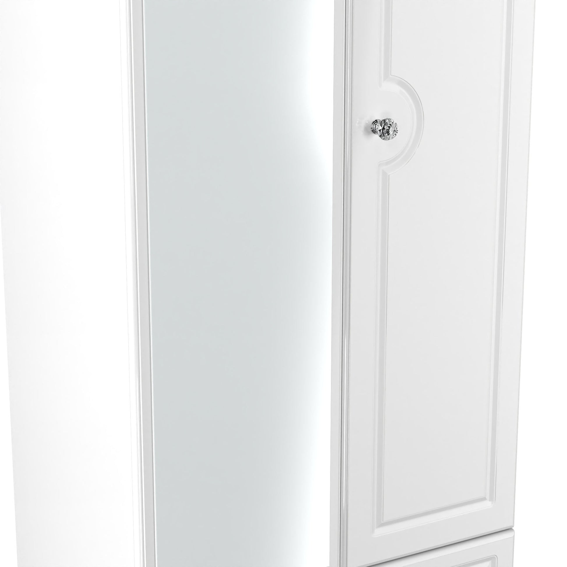 Lisbon White Gloss 2 Door 2 Drawer Wardrobe With Mirror Left Door Sheffield Discount Furniture