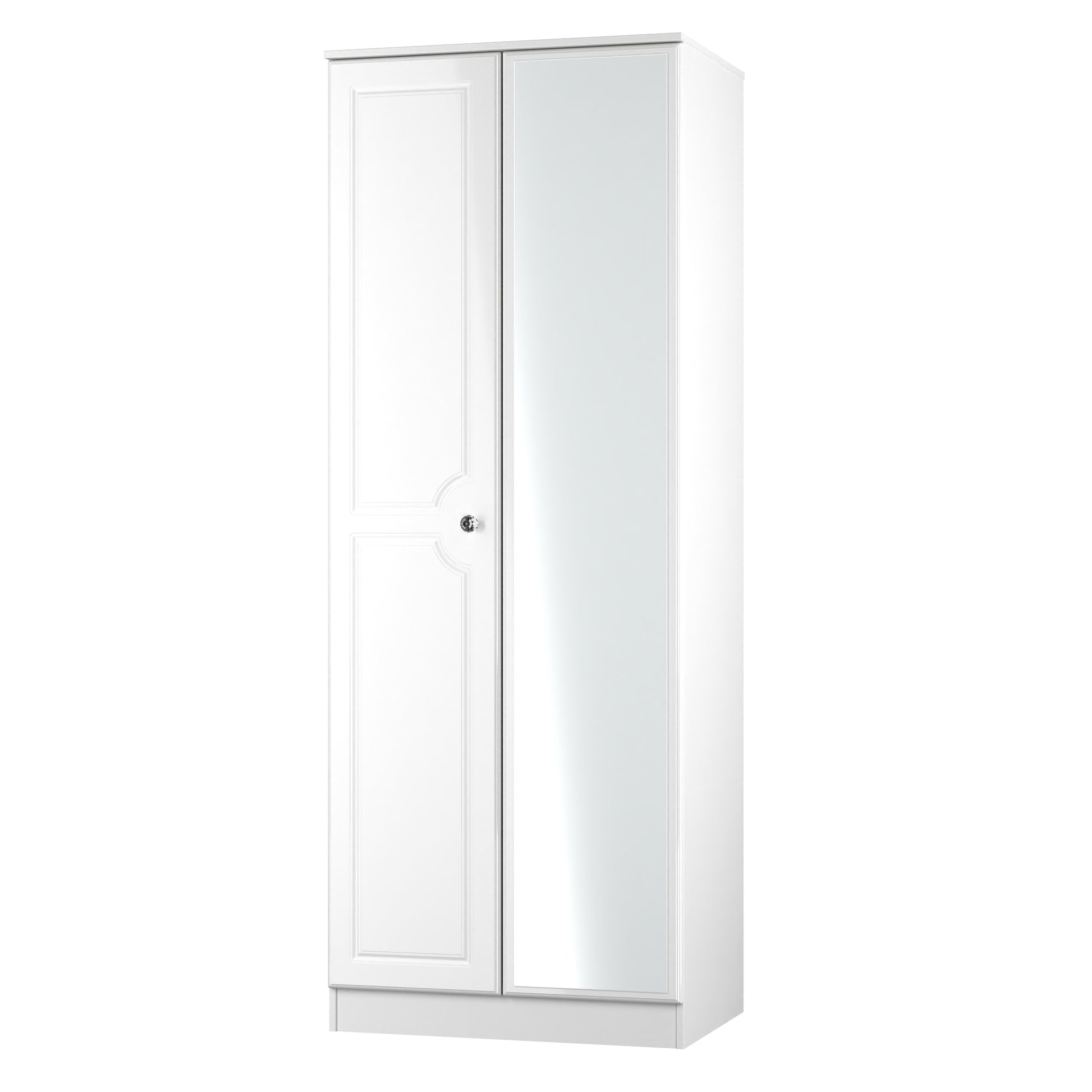 Lisbon White Gloss 2 Door Wardrobe With Mirror Right Door Sheffield Discount Furniture