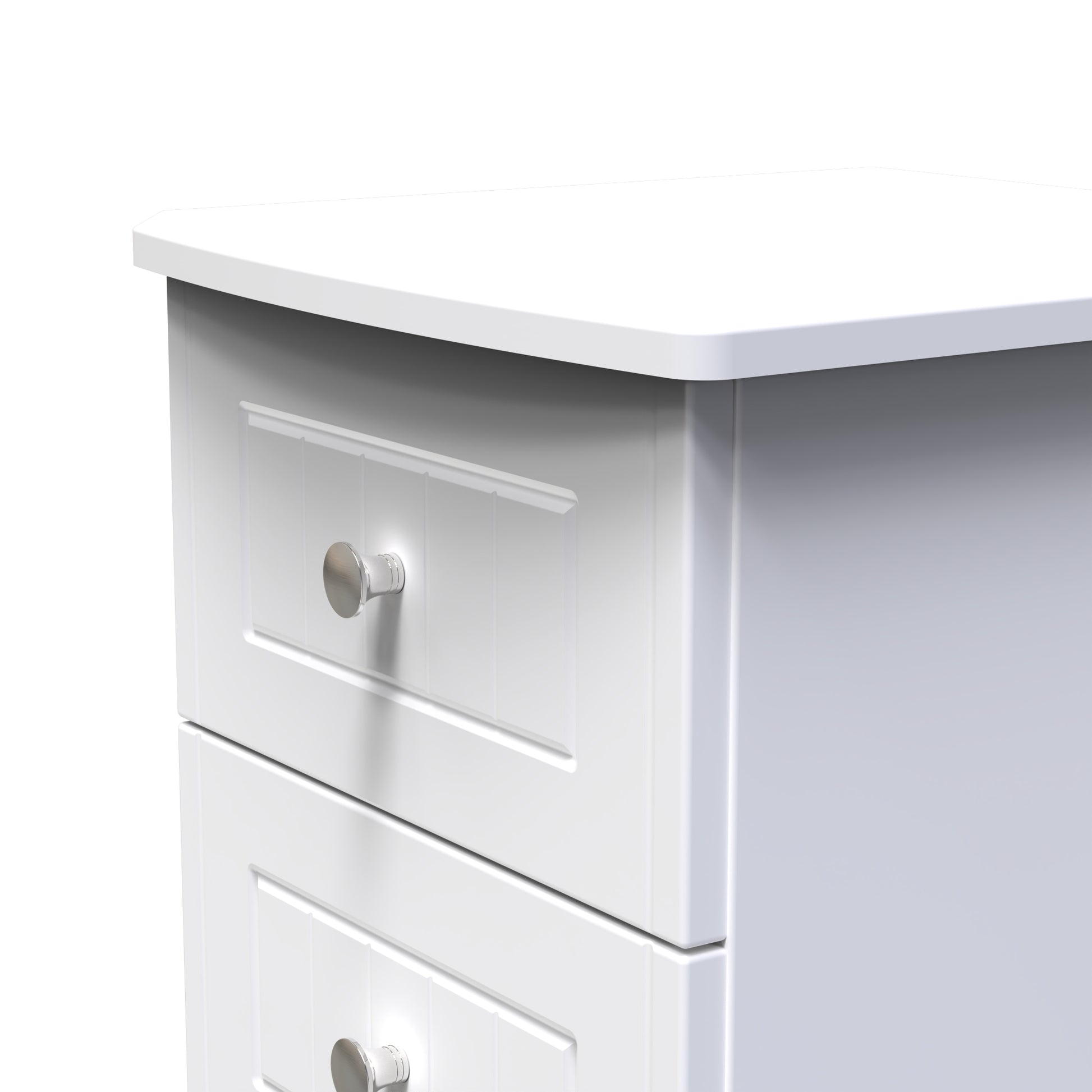 Lisbon White Matt 3 Drawer Bedside Cabinet Sheffield Discount Furniture
