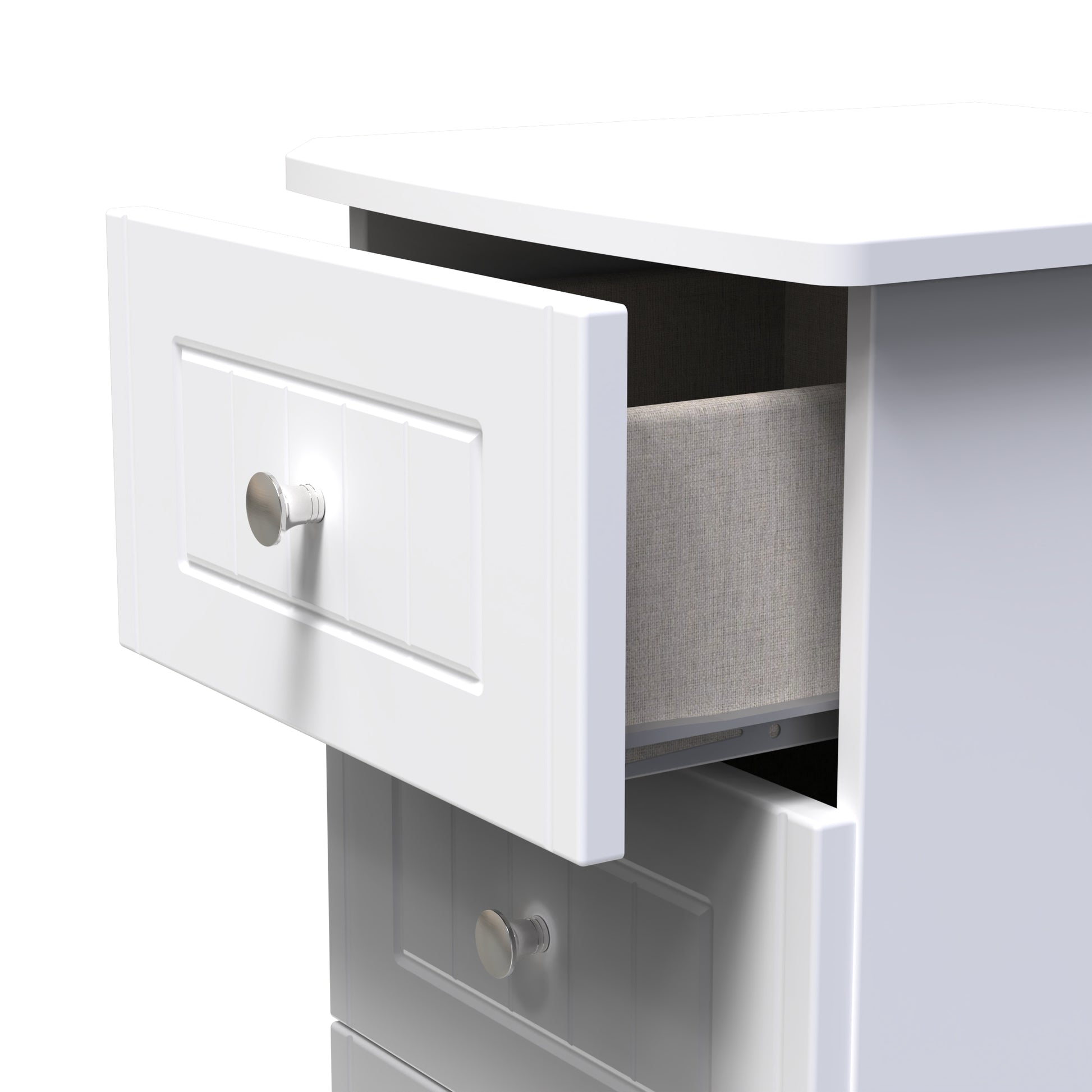 Lisbon White Matt 3 Drawer Bedside Cabinet Sheffield Discount Furniture