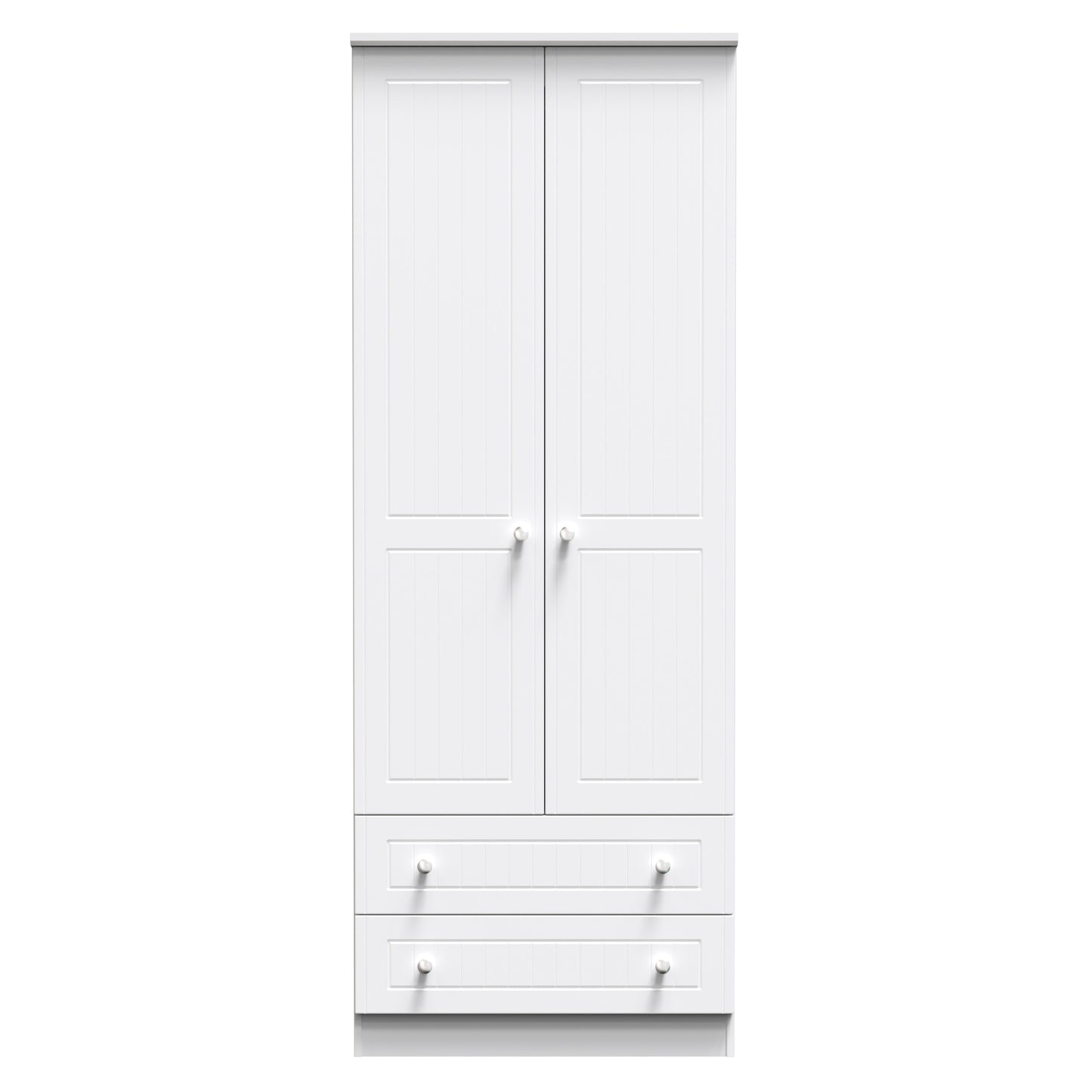 Lisbon White Matt 2 Door 2 Drawer Wardrobe Sheffield Discount Furniture