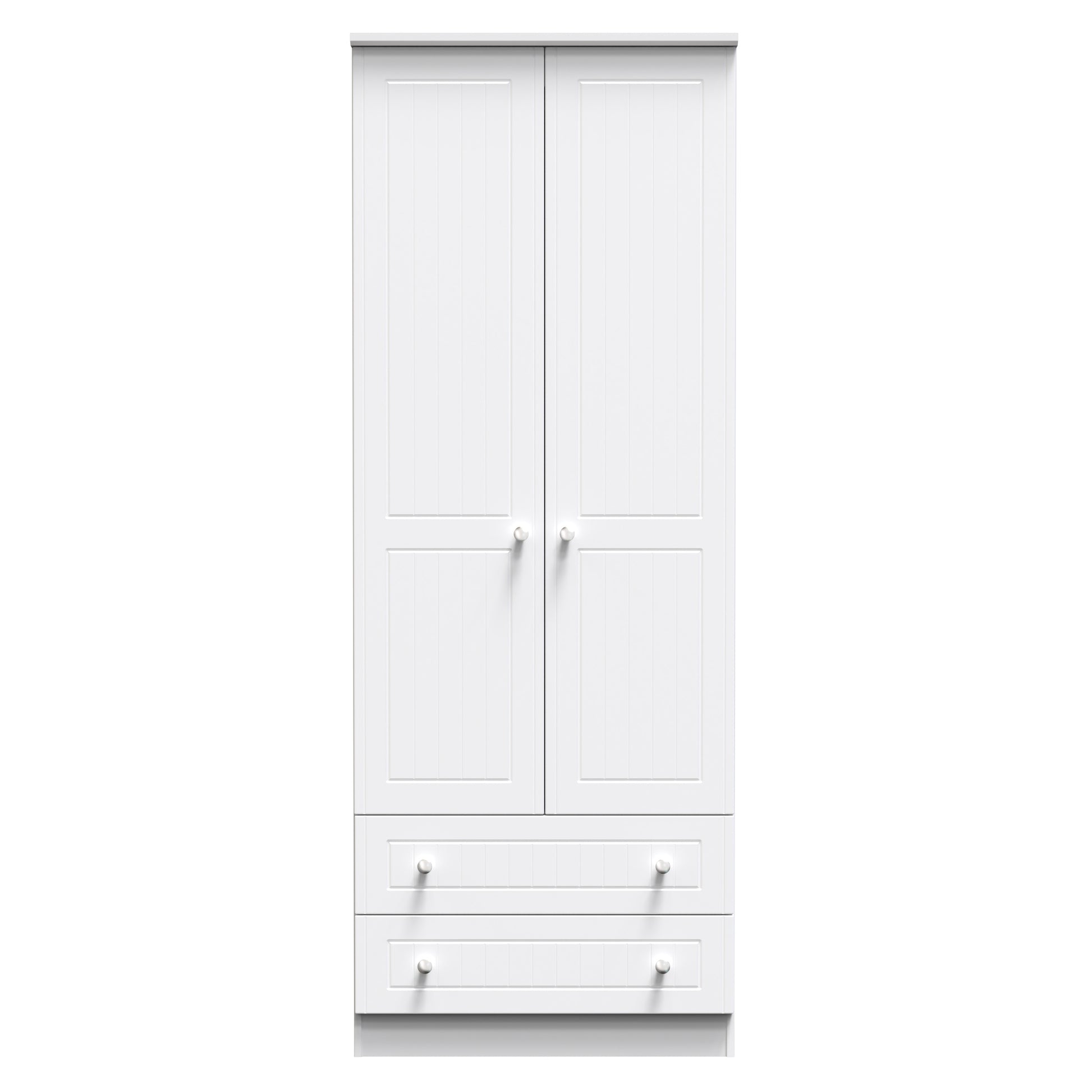 Miami White Matt 2 Door 2 Drawer Wardrobe Sheffield Discount Furniture