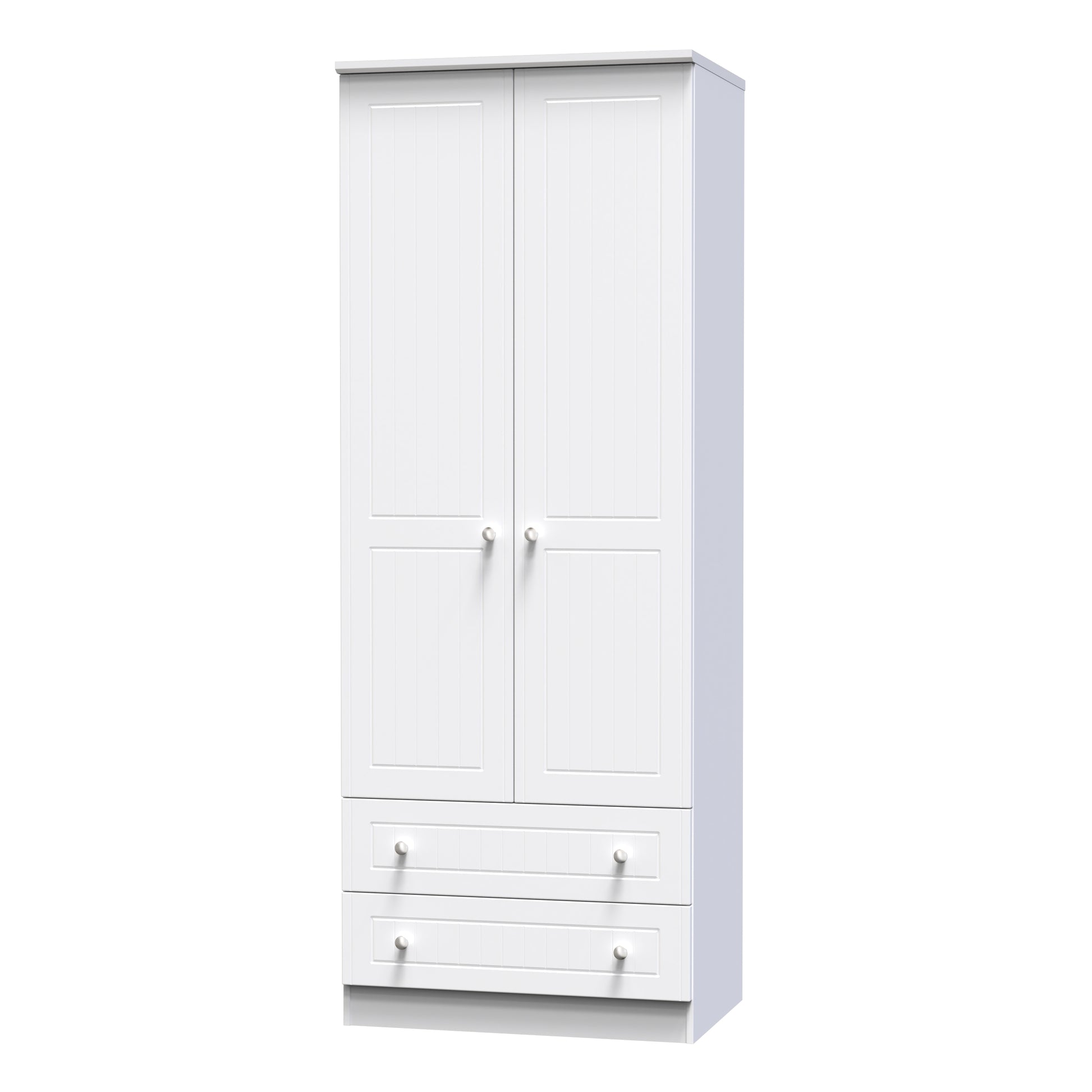 Miami White Matt 2 Door 2 Drawer Wardrobe Sheffield Discount Furniture