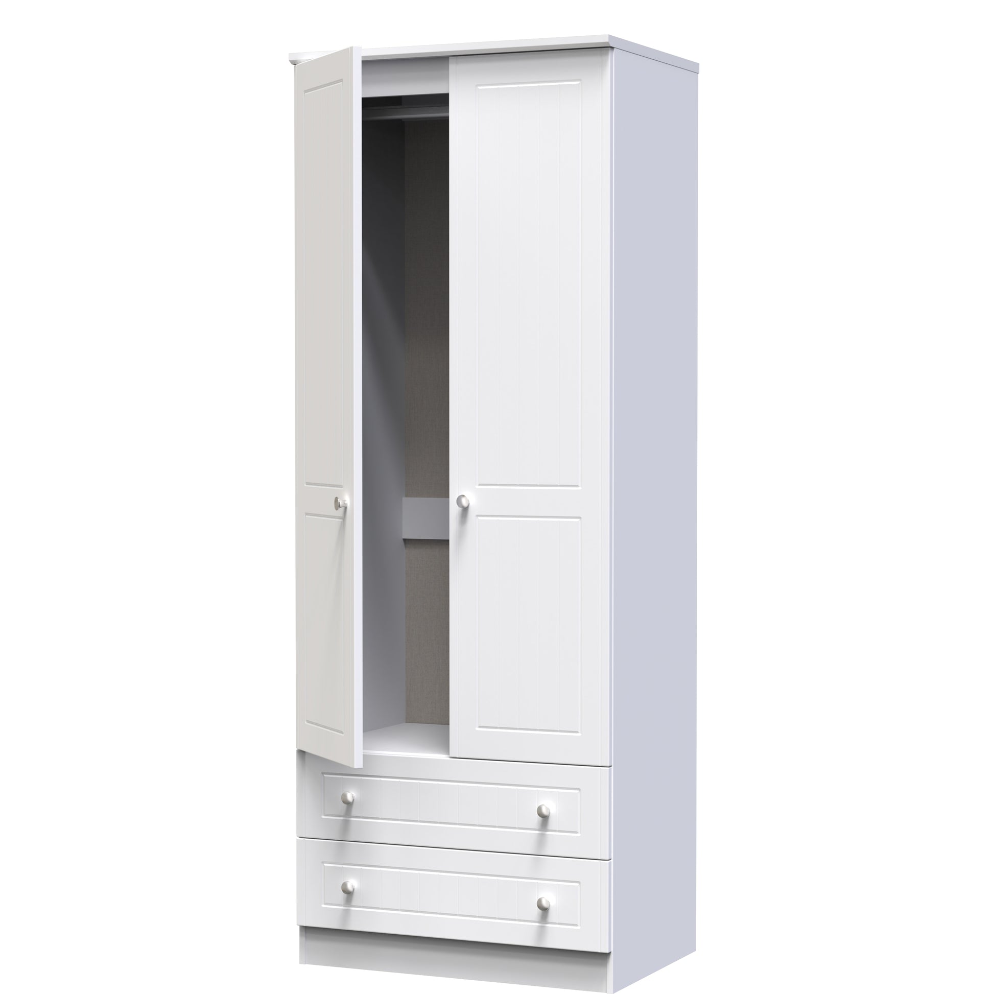 Miami White Matt 2 Door 2 Drawer Wardrobe Sheffield Discount Furniture
