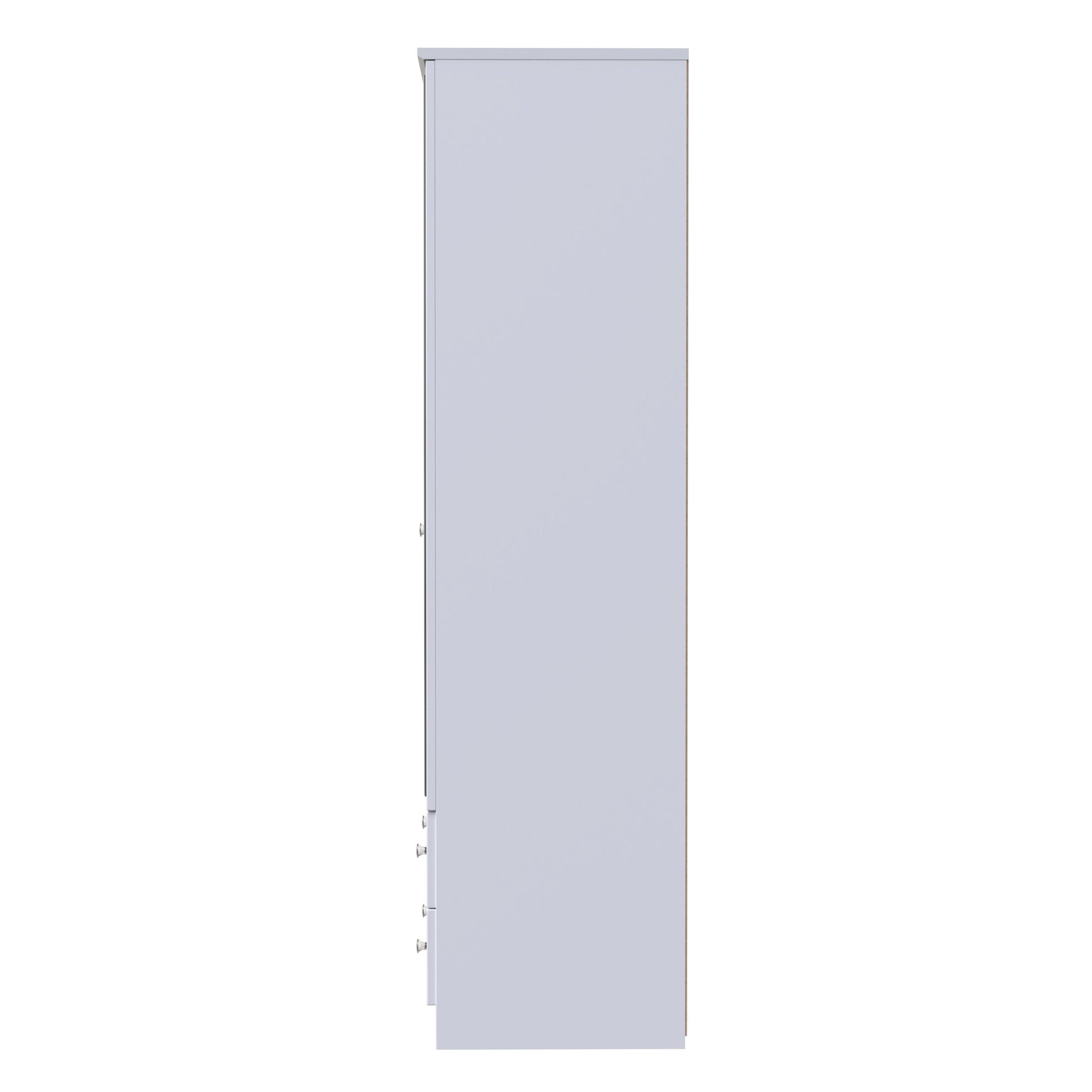 Lisbon White Matt 2 Door 2 Drawer Wardrobe With Mirror Left Door Sheffield Discount Furniture