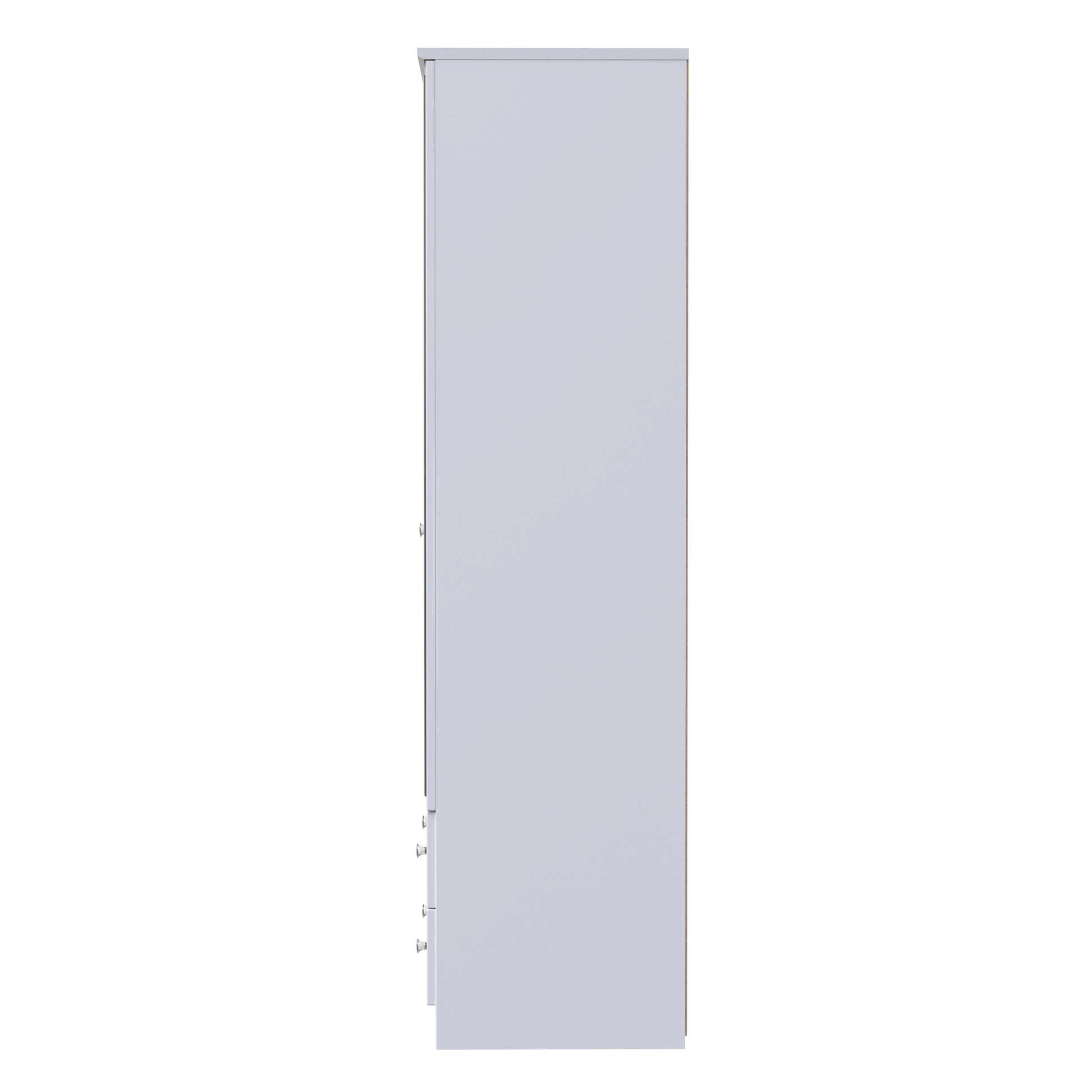 Miami White Matt 2 Door 2 Drawer Wardrobe With Mirror Right Door Sheffield Discount Furniture
