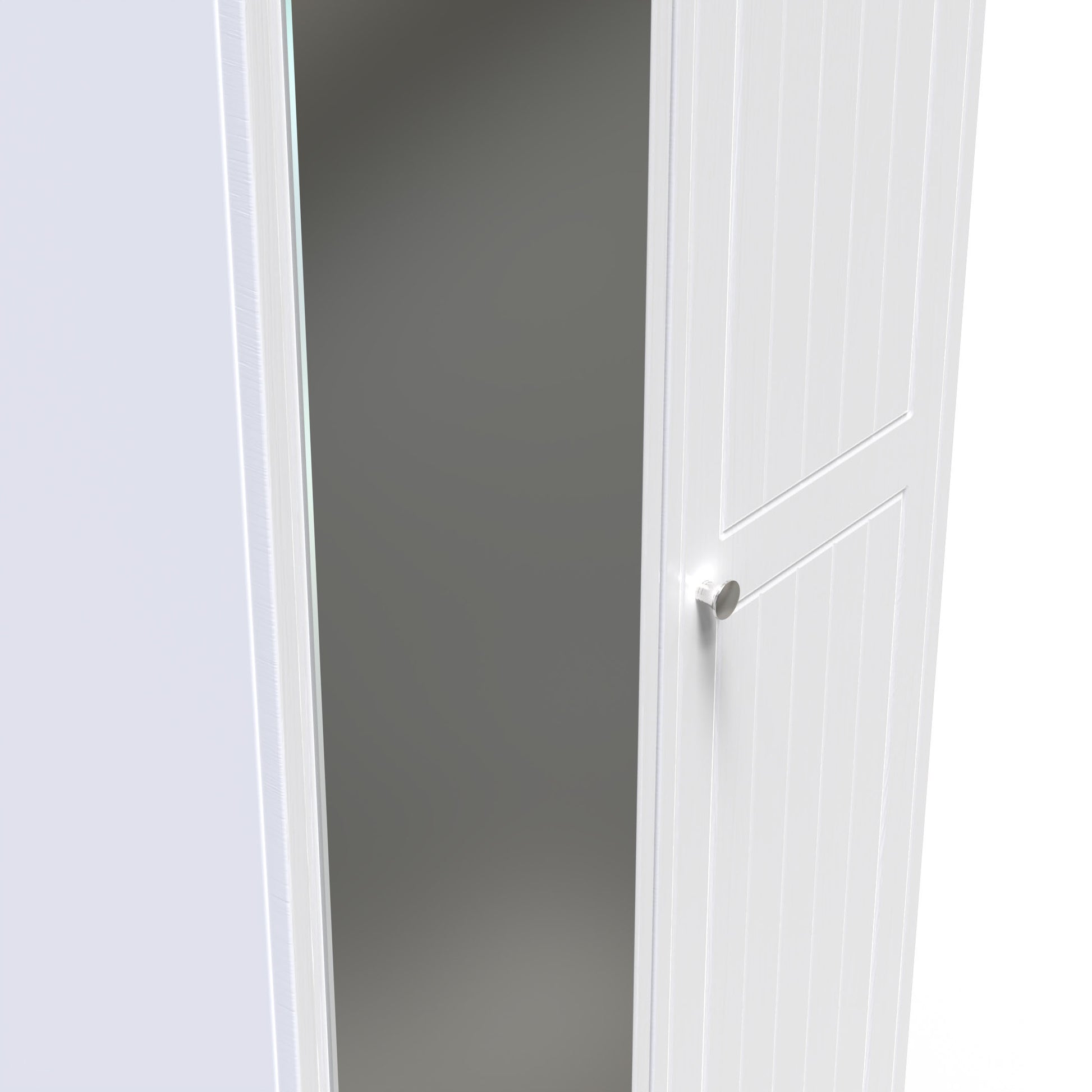 Lisbon White Matt 2 Door Wardrobe With Mirror Left Door Sheffield Discount Furniture