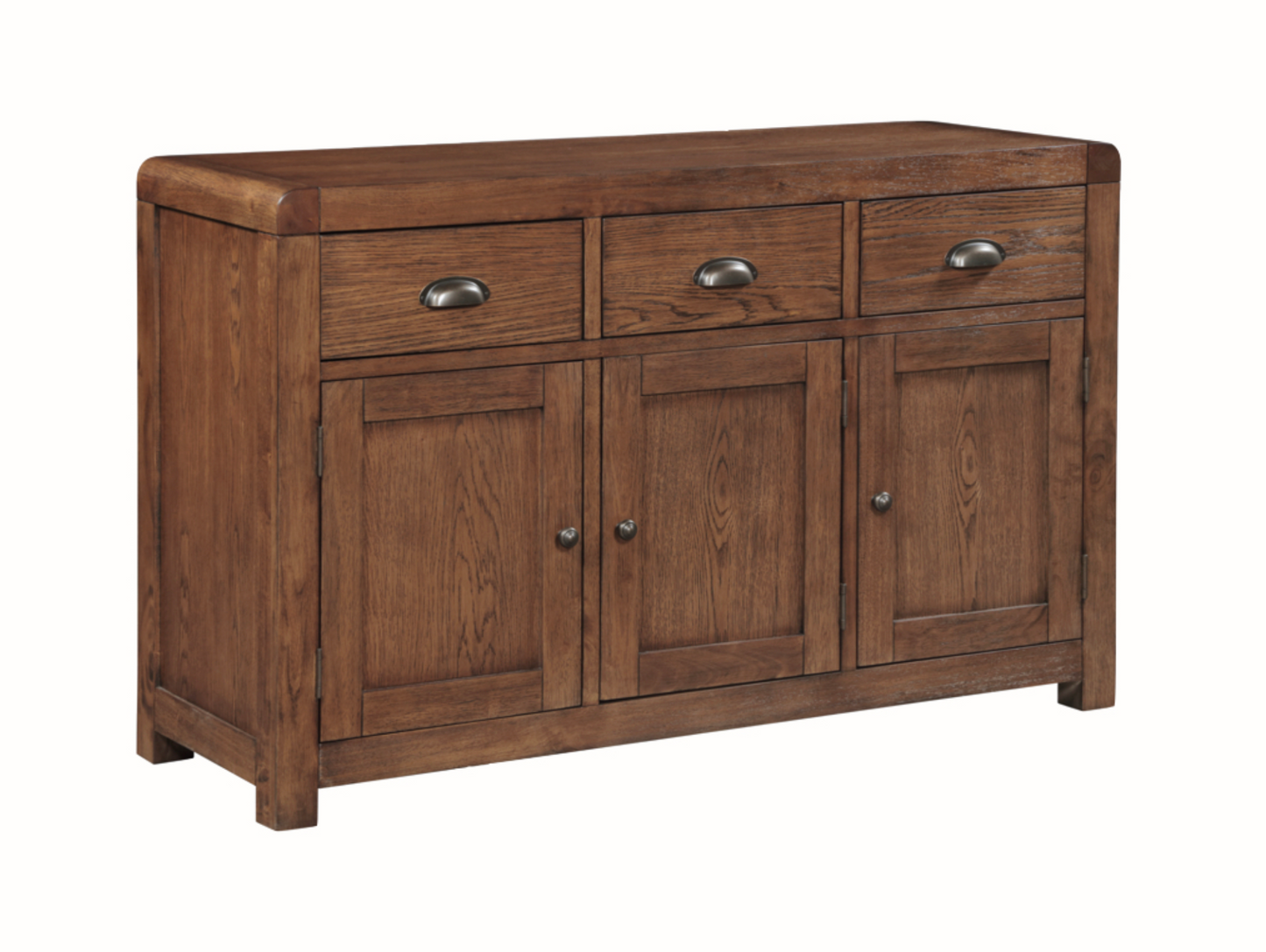 Oakridge Dark Oak 3 Door Sideboard Dining Room / Sideboards and Cabinets Sheffield Discount Furniture