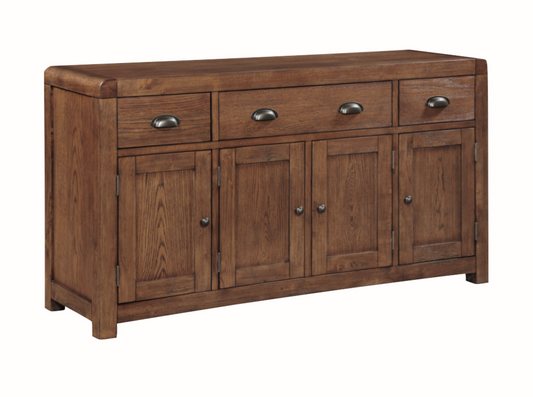 Oakridge Dark Oak 4 Door Sideboard Dining Room / Sideboards and Cabinets Sheffield Discount Furniture