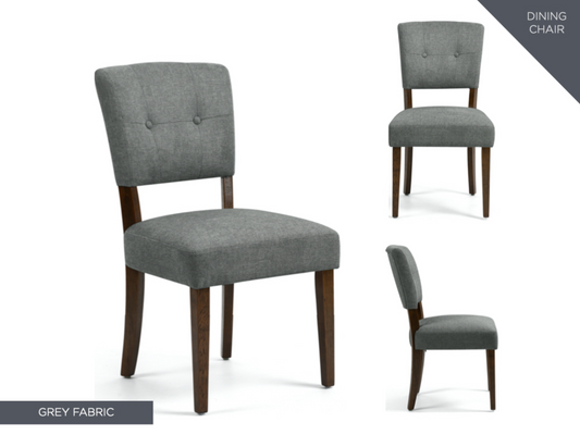 Oakridge Dining Chair - Grey Fabric Dark Oak Dining Room / Dining Chairs Sheffield Discount Furniture