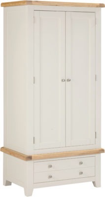 Windi 2 Door 1 Drawer Wardrobe Ivory/Oak Sheffield Discount Furniture