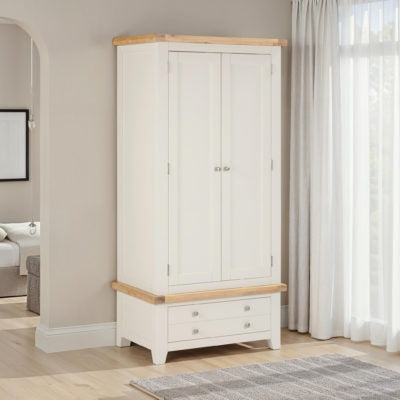 Windi 2 Door 1 Drawer Wardrobe Oak Ivory Sheffield Discount Furniture