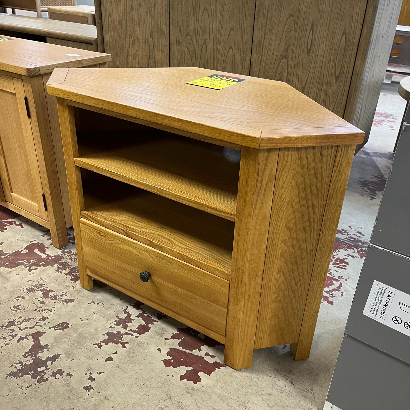 High TV Corner Unit Wood With 1 Drawer Sheffield Discount Furniture