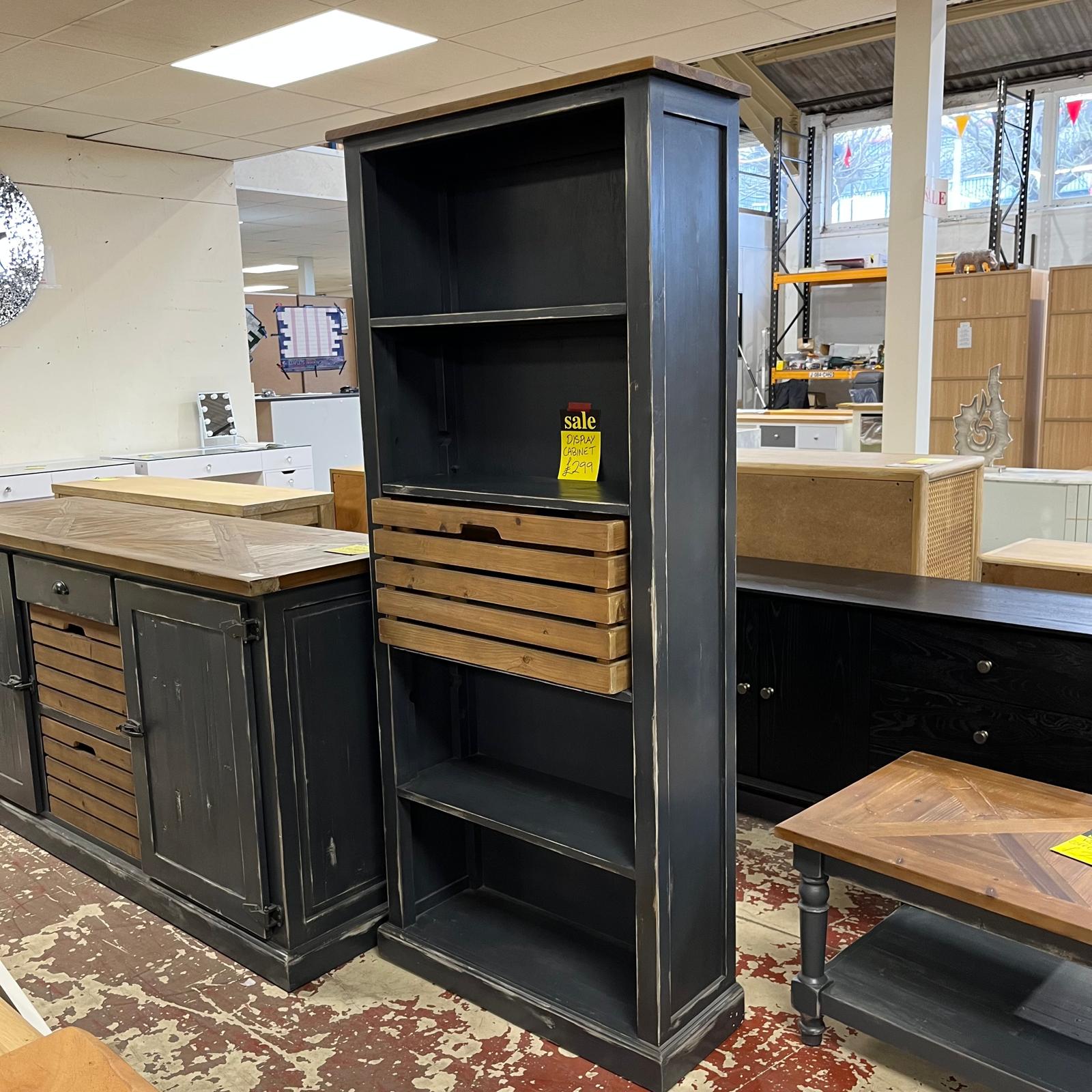 Display Cabinet Tall Bookcase With 1 Drawer Sheffield Discount Furniture