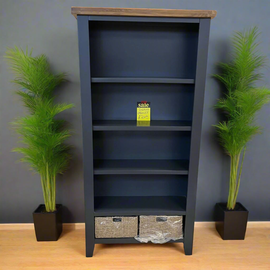 Display Cabinet Bookshelf With 2 Basket Drawers Sheffield Discount Furniture