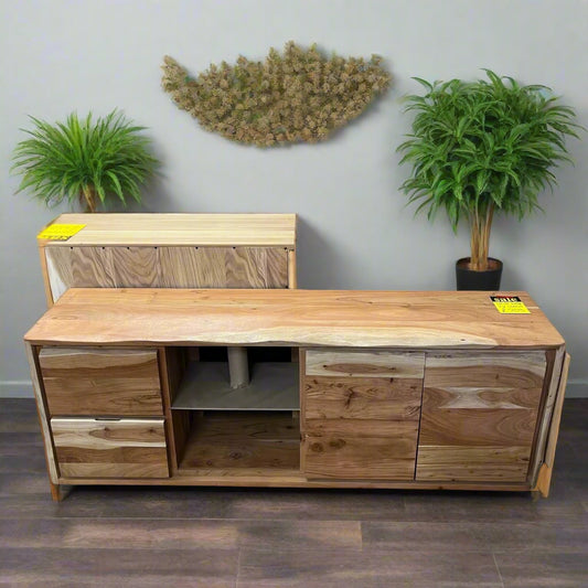 Solid Wood TV Stand 2 Door 2 Drawer And Shelf Sheffield Discount Furniture