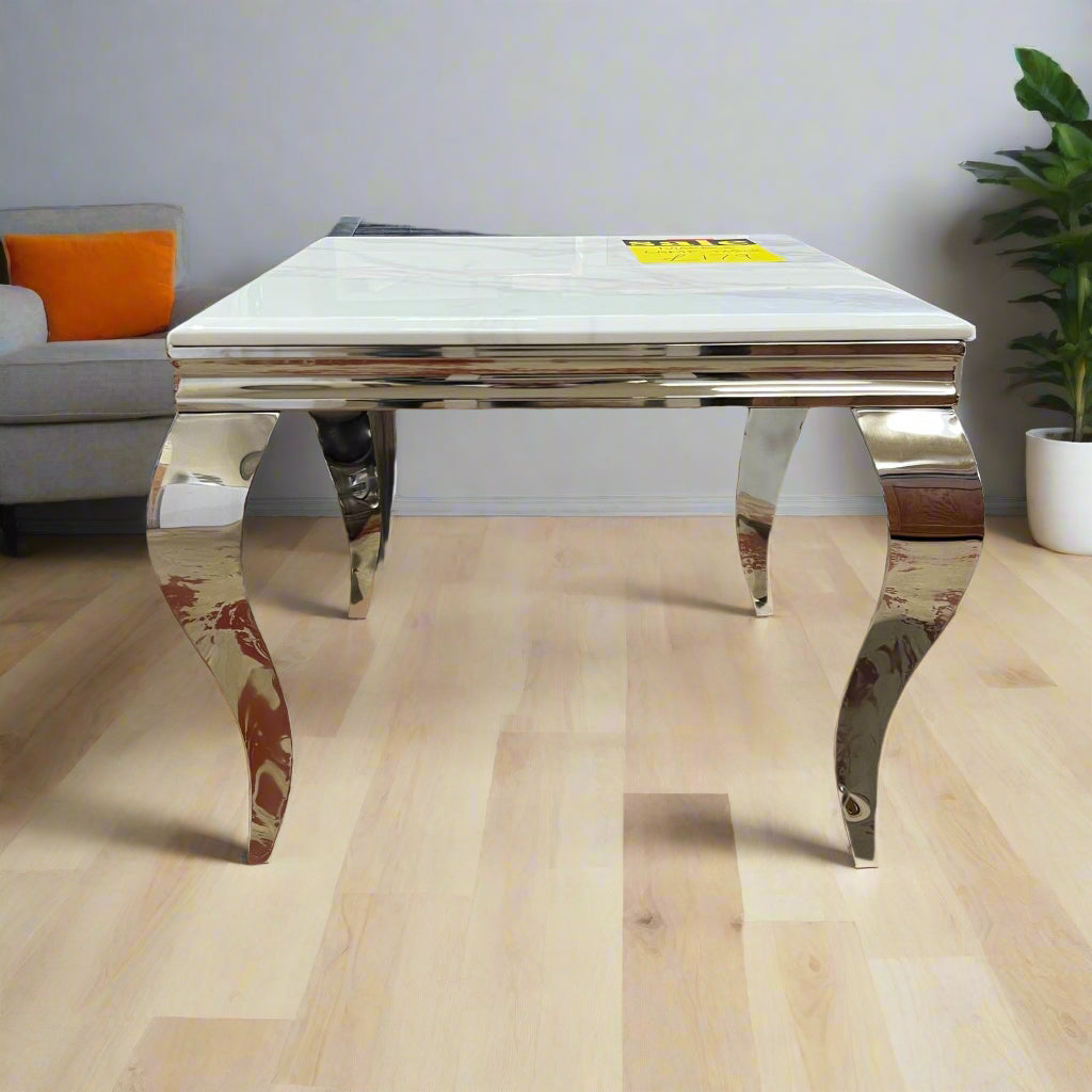 Marble Top Lamp Table Chrome Legs Sheffield Discount Furniture