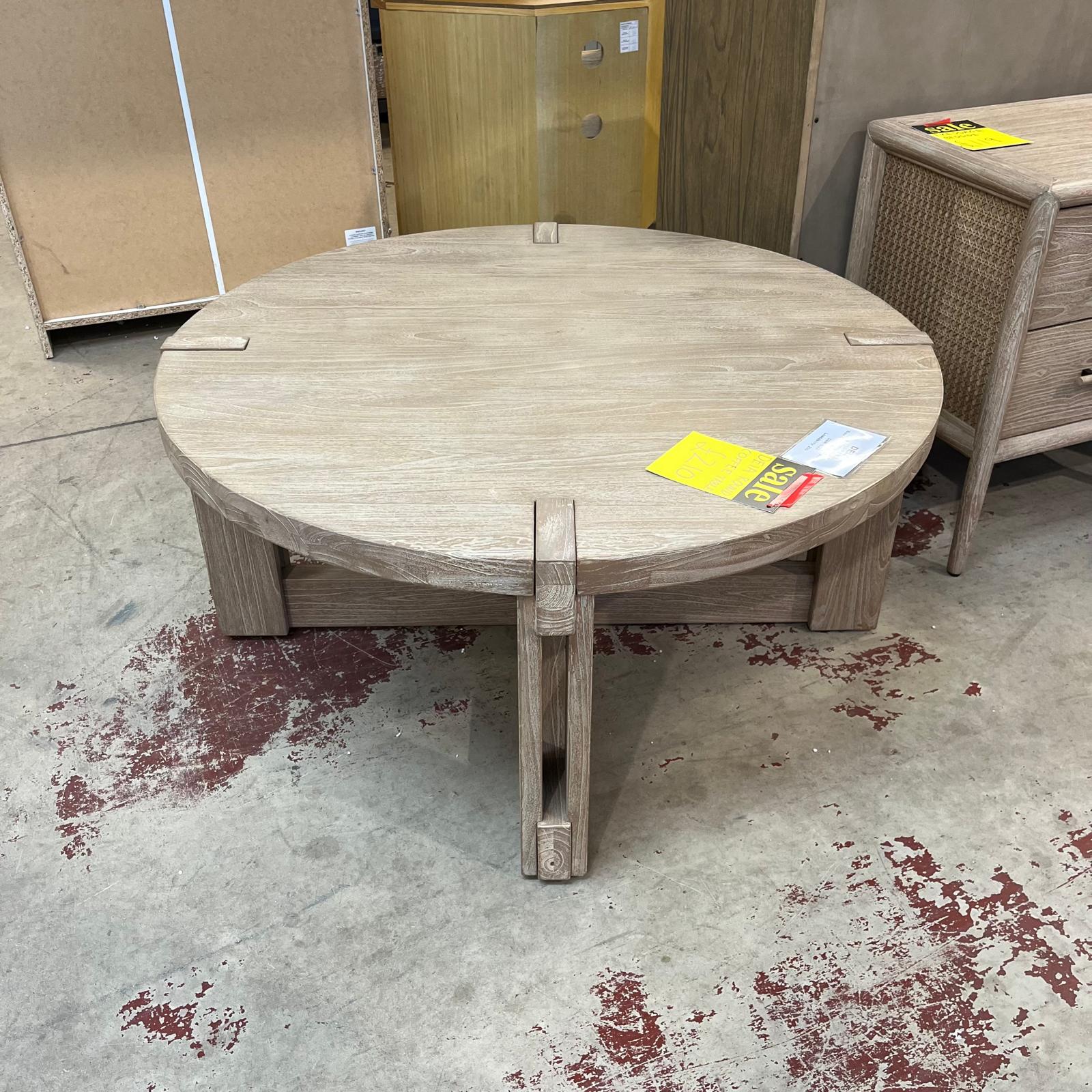 Deia Coffee Table Round Chunky Wood Sheffield Discount Furniture