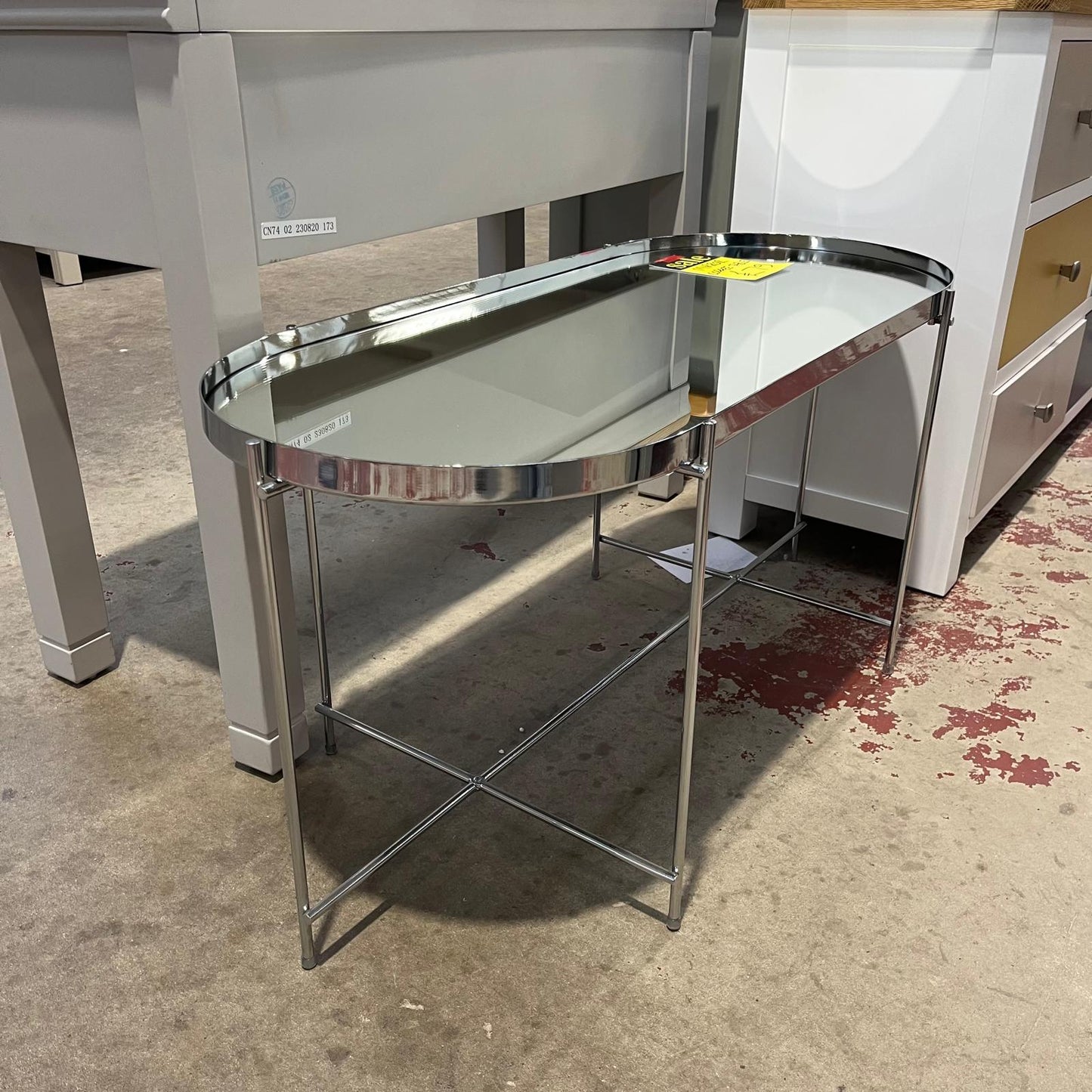 Mirrored Coffee Table Rounded Sheffield Discount Furniture