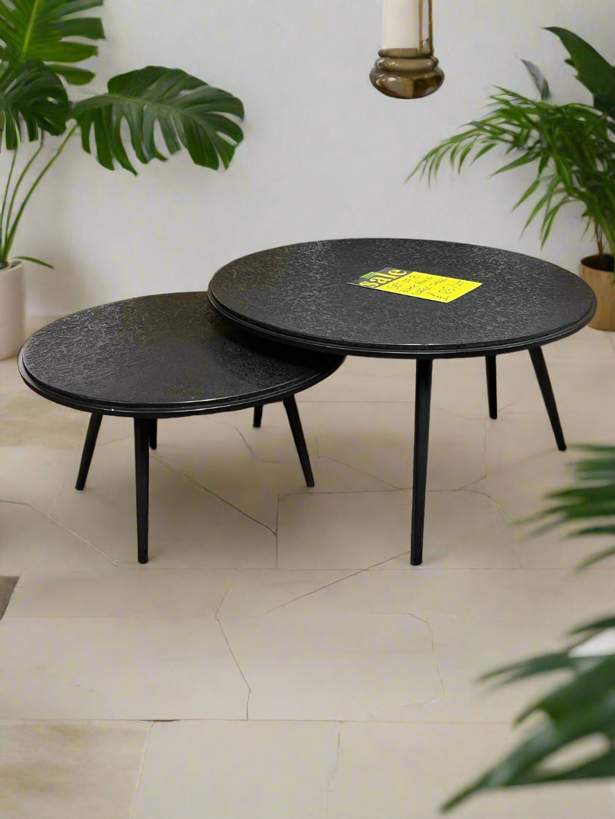 Set Of 2 Black Round Coffee Tables Sheffield Discount Furniture