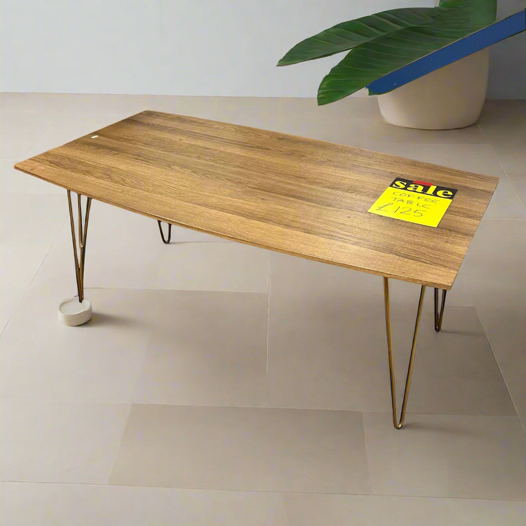 Curved Coffee Table Rectangular Brown Sheffield Discount Furniture