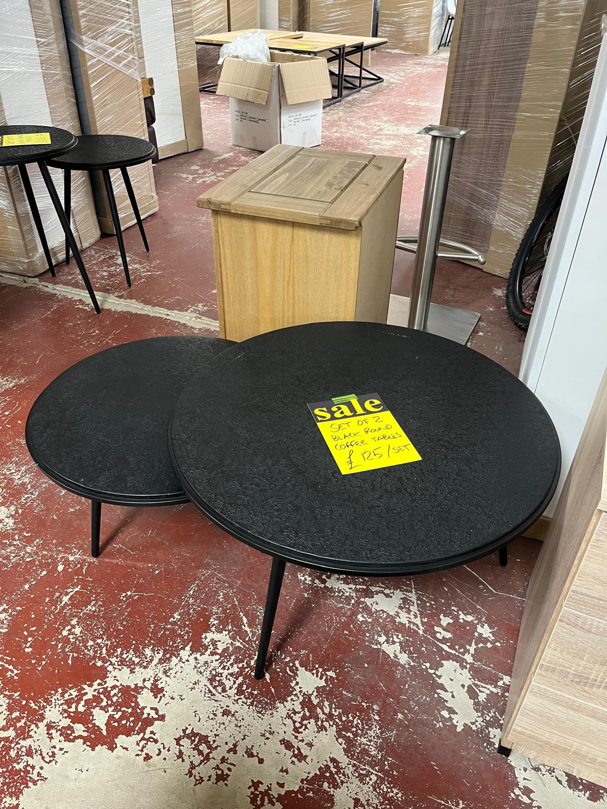 Set Of 2 Black Round Coffee Tables Sheffield Discount Furniture