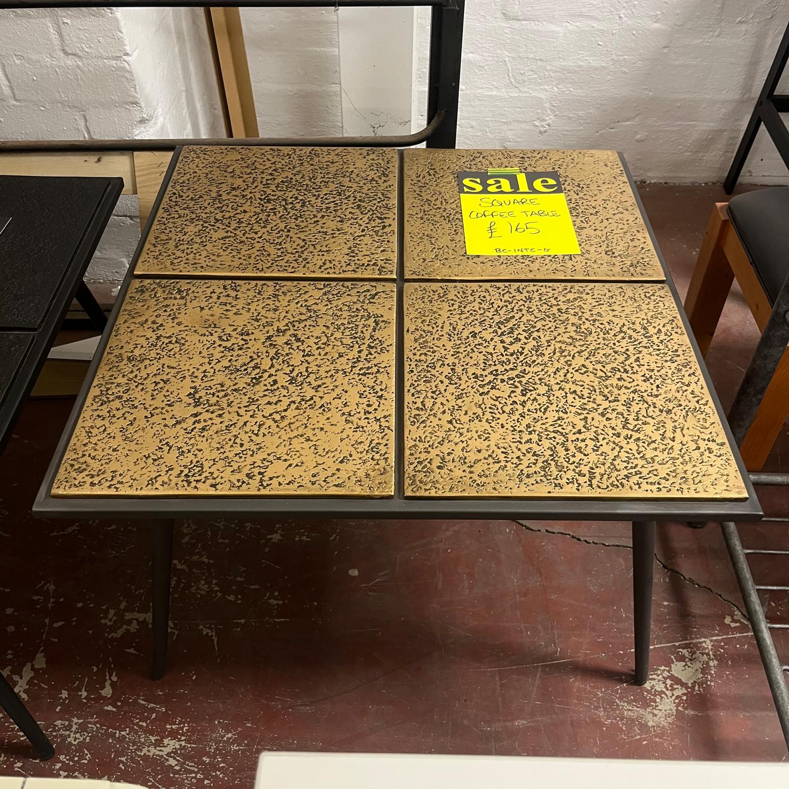 Square Coffee Table With Gold Black Effect Sheffield Discount Furniture