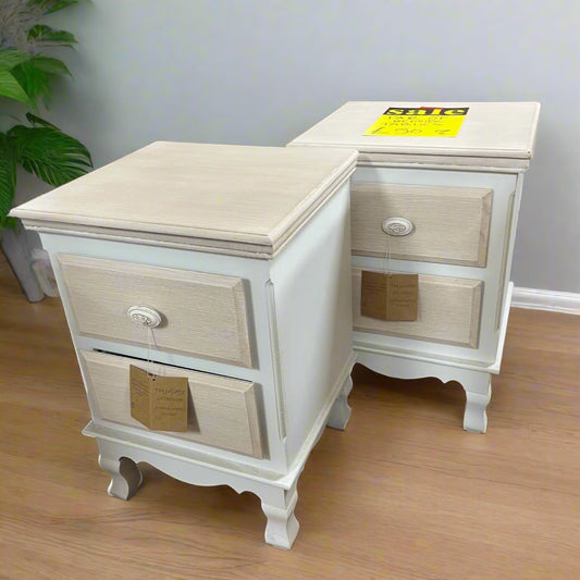 Pair Of Bedside Tables 2 Drawer Sheffield Discount Furniture